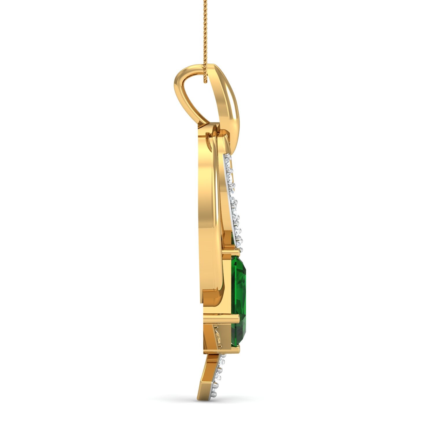 Nidal Jewels | Mystic GreenDrop Gold and Diamond Pendant