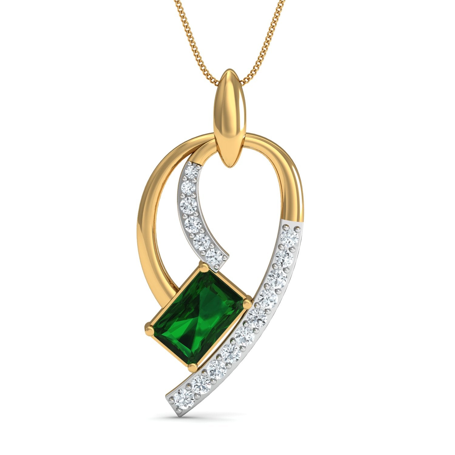 Nidal Jewels | Mystic GreenDrop Gold and Diamond Pendant