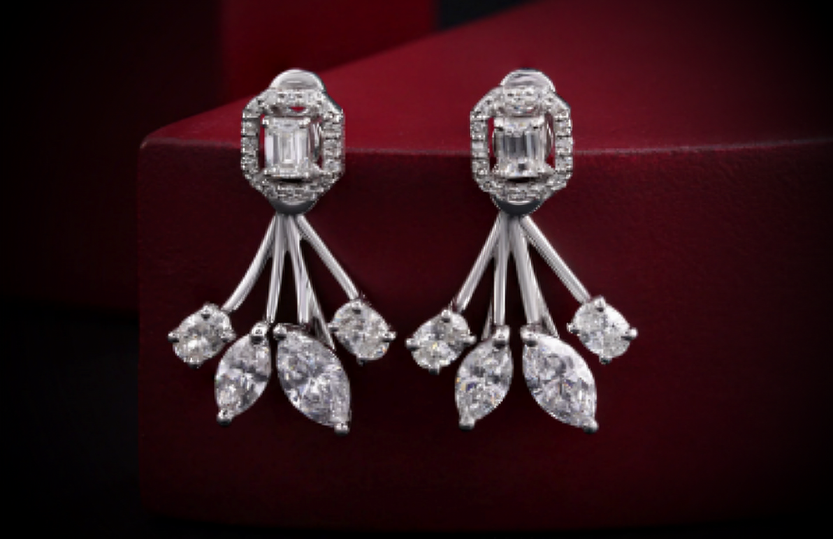 Nidal Jewels | Oval Shape Bloom Danglers