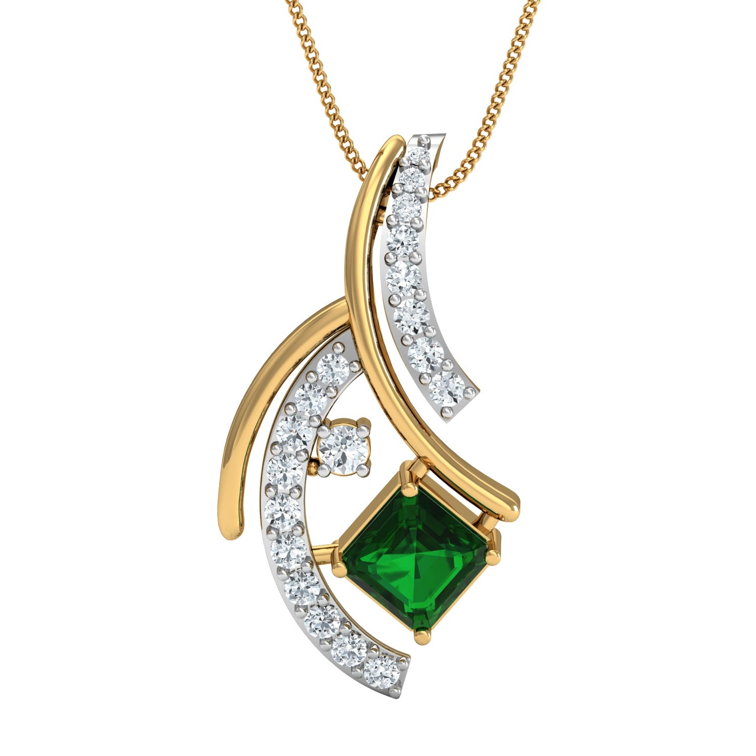 Nidal Jewels | Emeral Lustre Gold and Diamond Pendant - Nidal Jewels