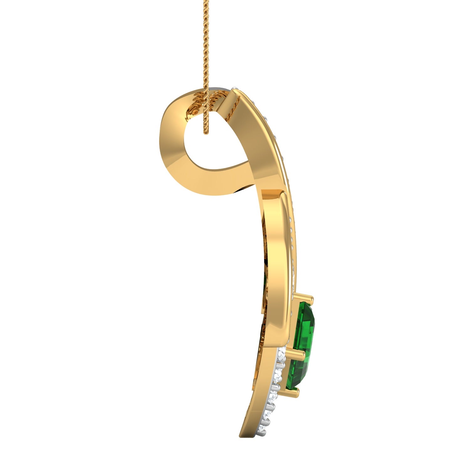 Nidal Jewels | Emeral Lustre Gold and Diamond Pendant - Nidal Jewels