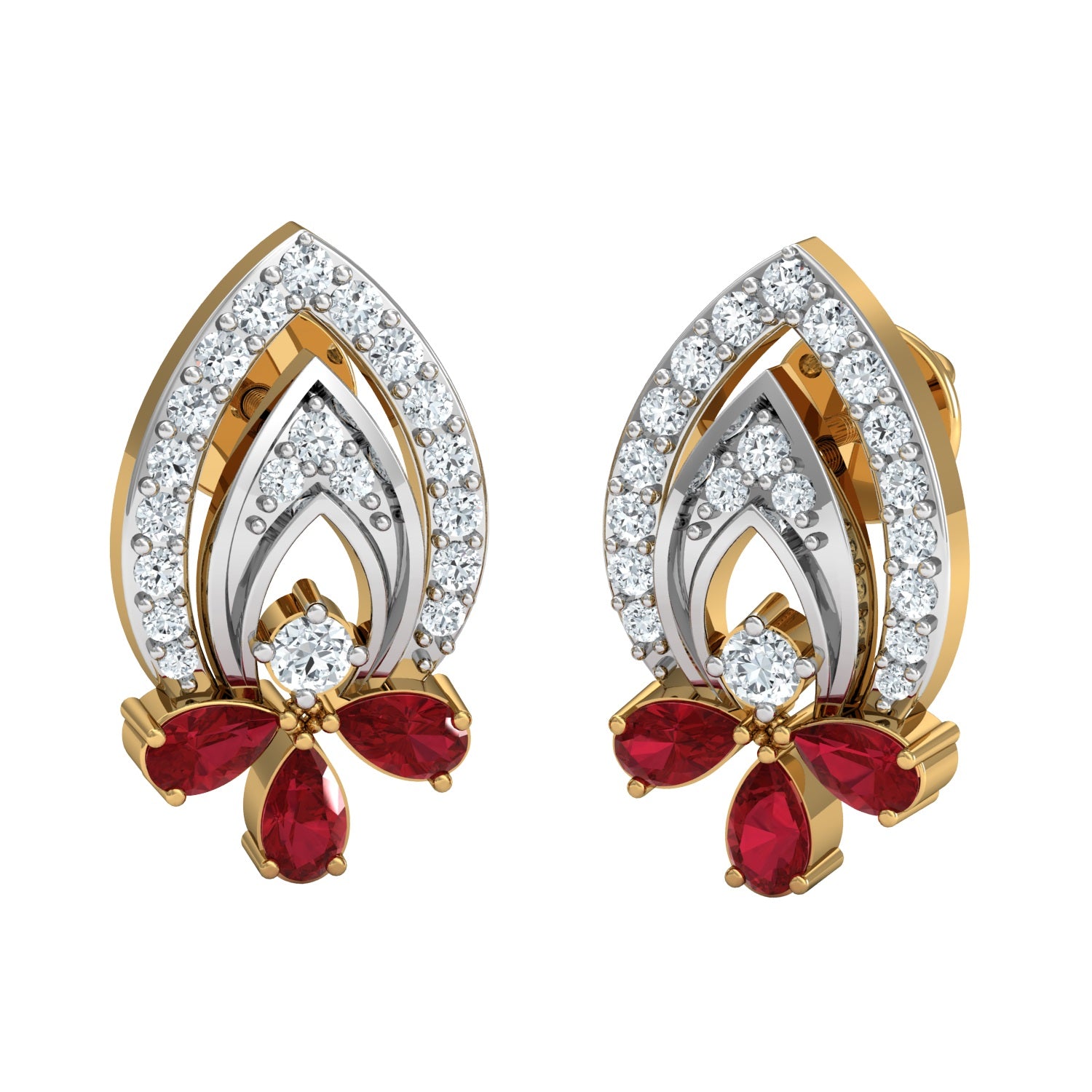 Nidal Jewels | Crimson Cascade Gold and Diamond Pendant - Nidal Jewels