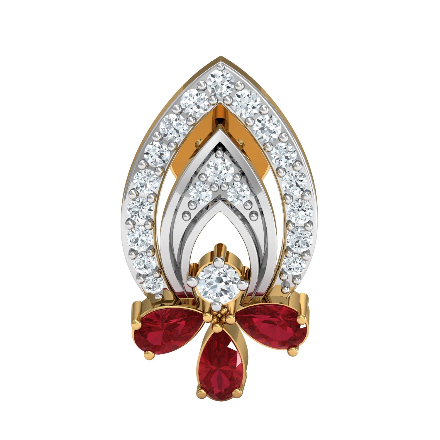 Nidal Jewels | Crimson Cascade Gold and Diamond Pendant - Nidal Jewels