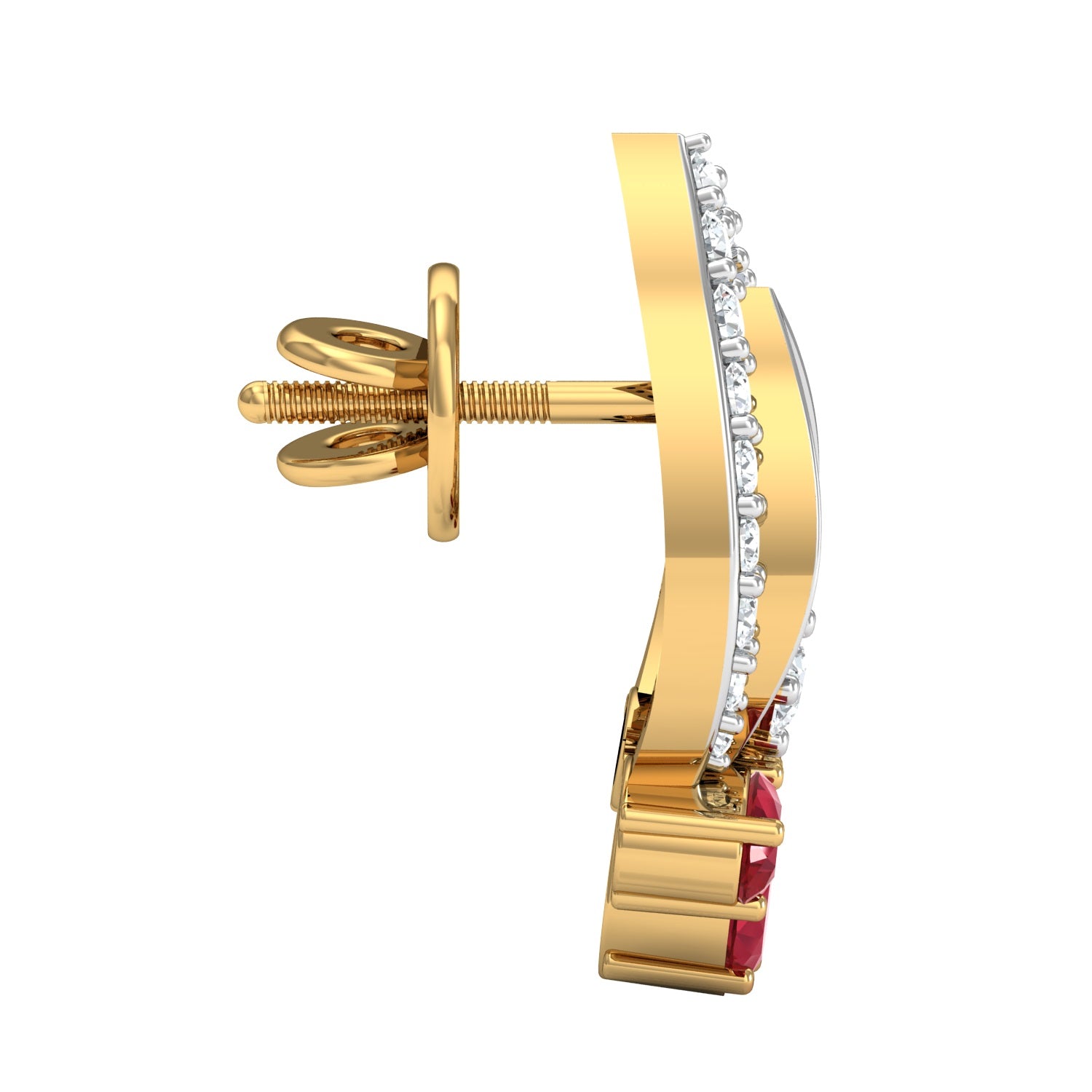 Nidal Jewels | Crimson Cascade Gold and Diamond Pendant - Nidal Jewels