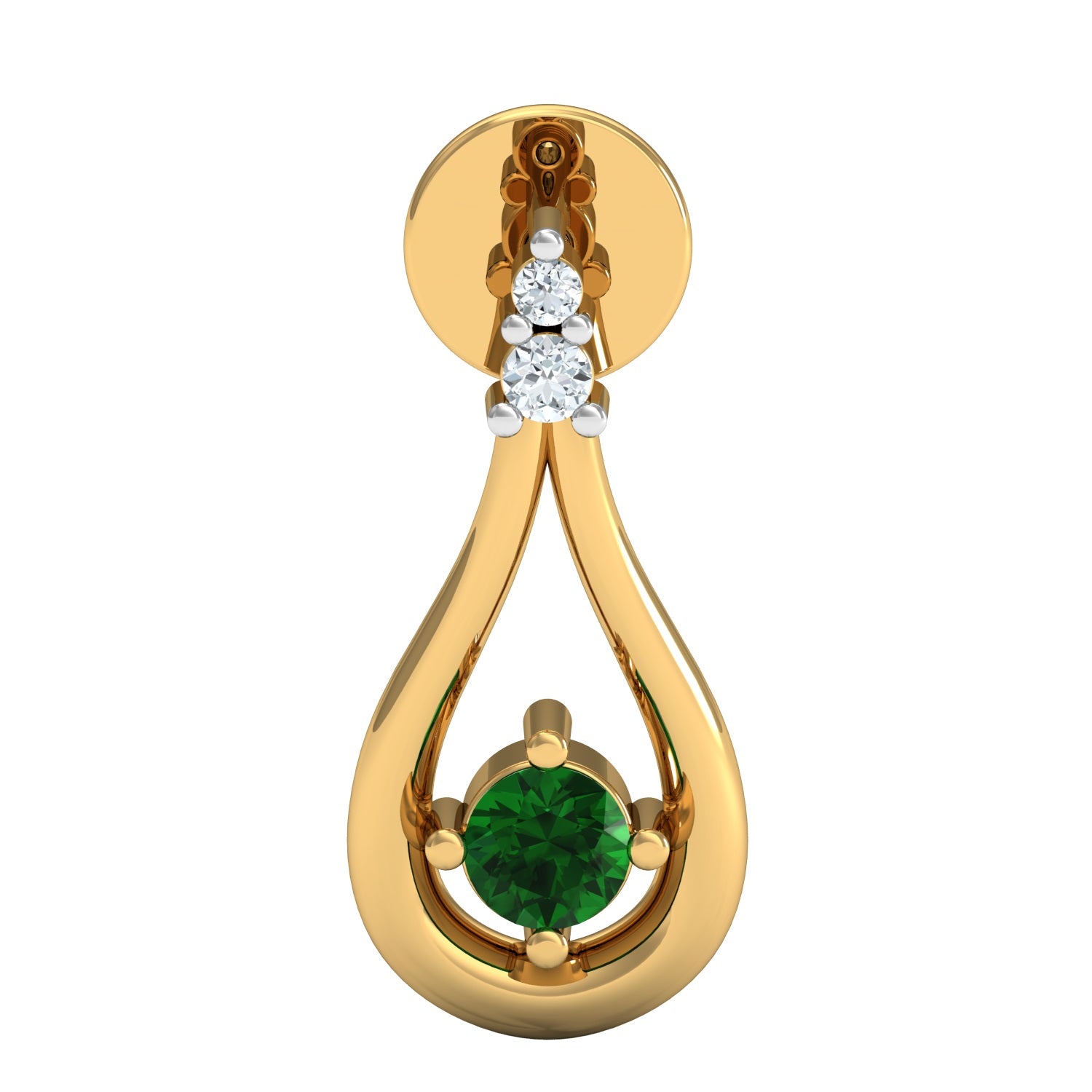 Nidal Jewels |Green Whisper Gold and Diamond Pendant - Nidal Jewels