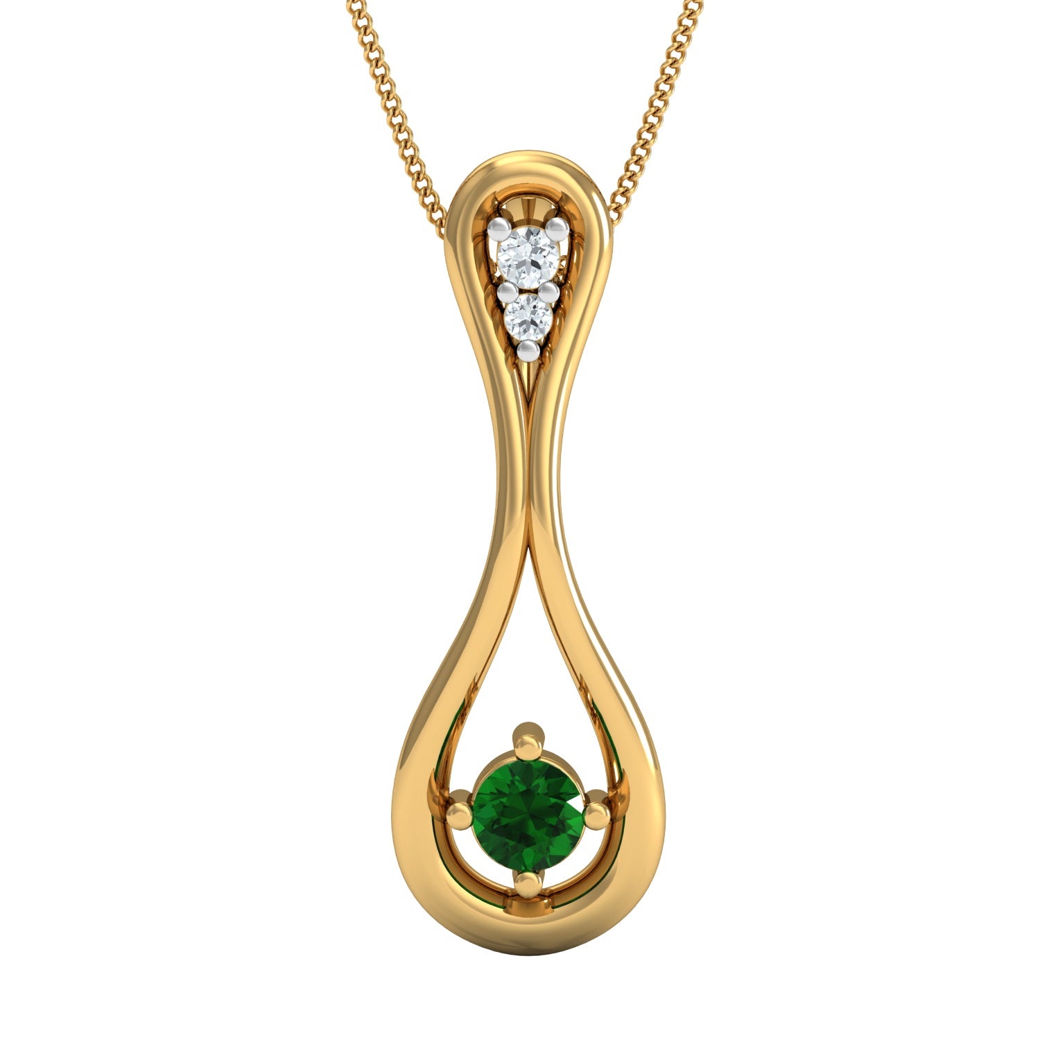 Nidal Jewels |Green Whisper Gold and Diamond Pendant - Nidal Jewels