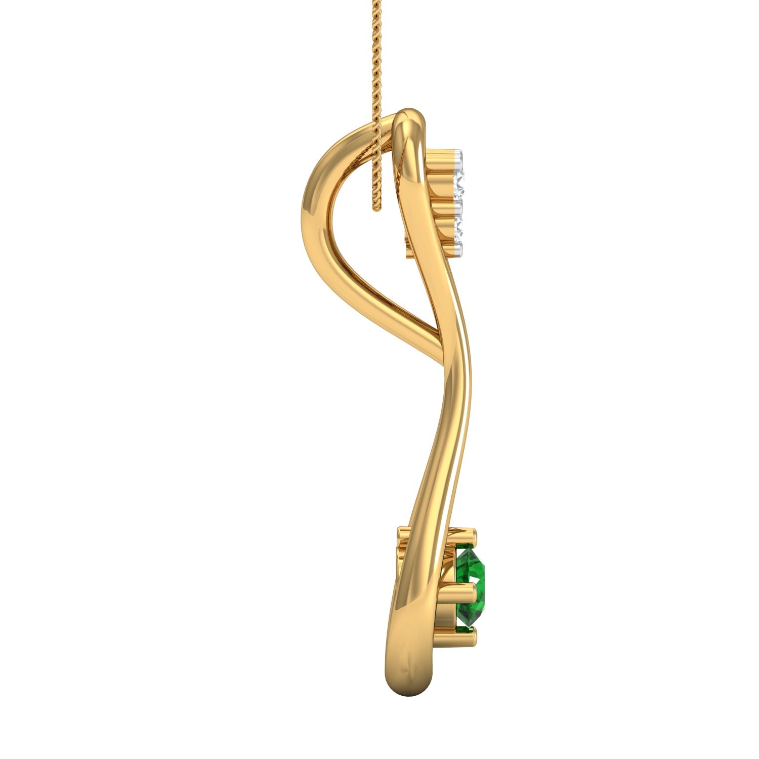 Nidal Jewels |Green Whisper Gold and Diamond Pendant - Nidal Jewels