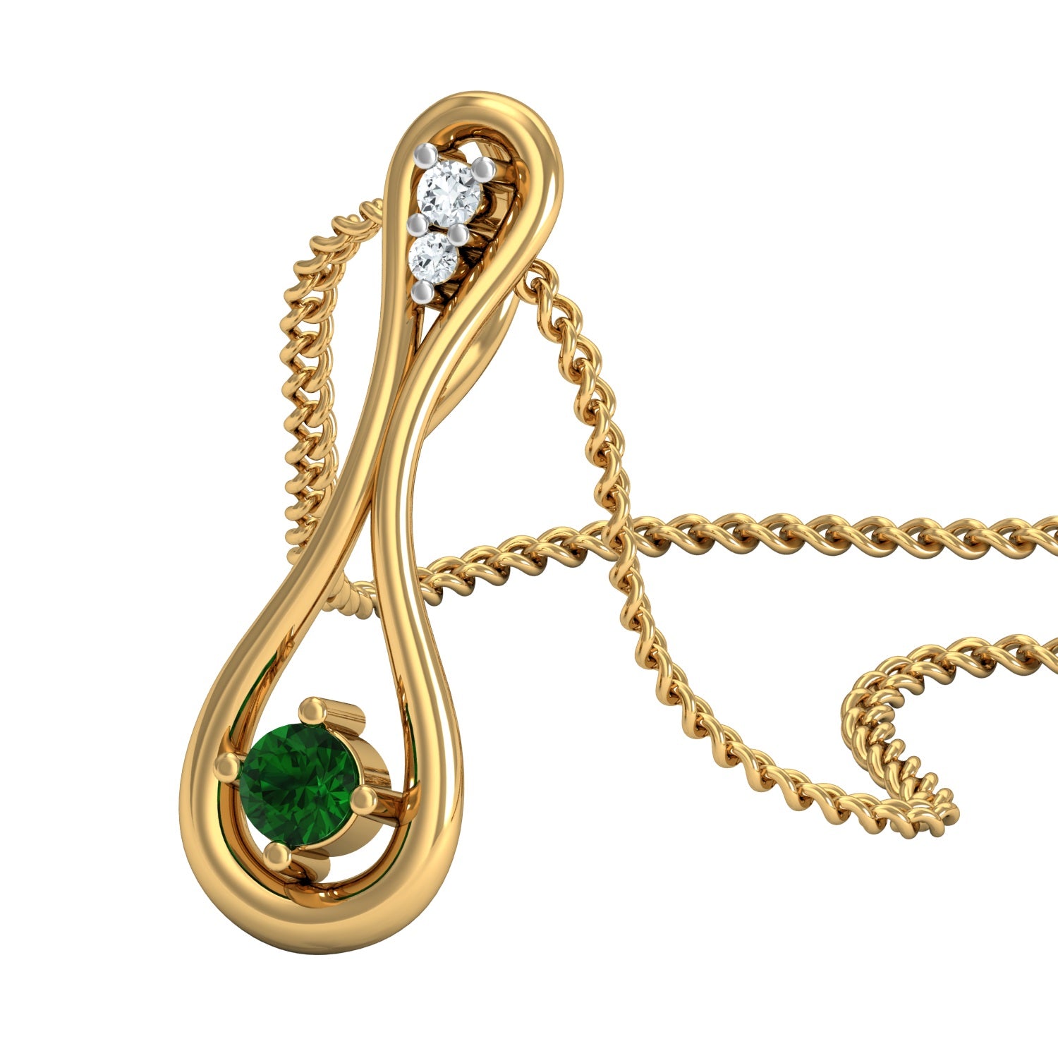 Nidal Jewels |Green Whisper Gold and Diamond Pendant - Nidal Jewels