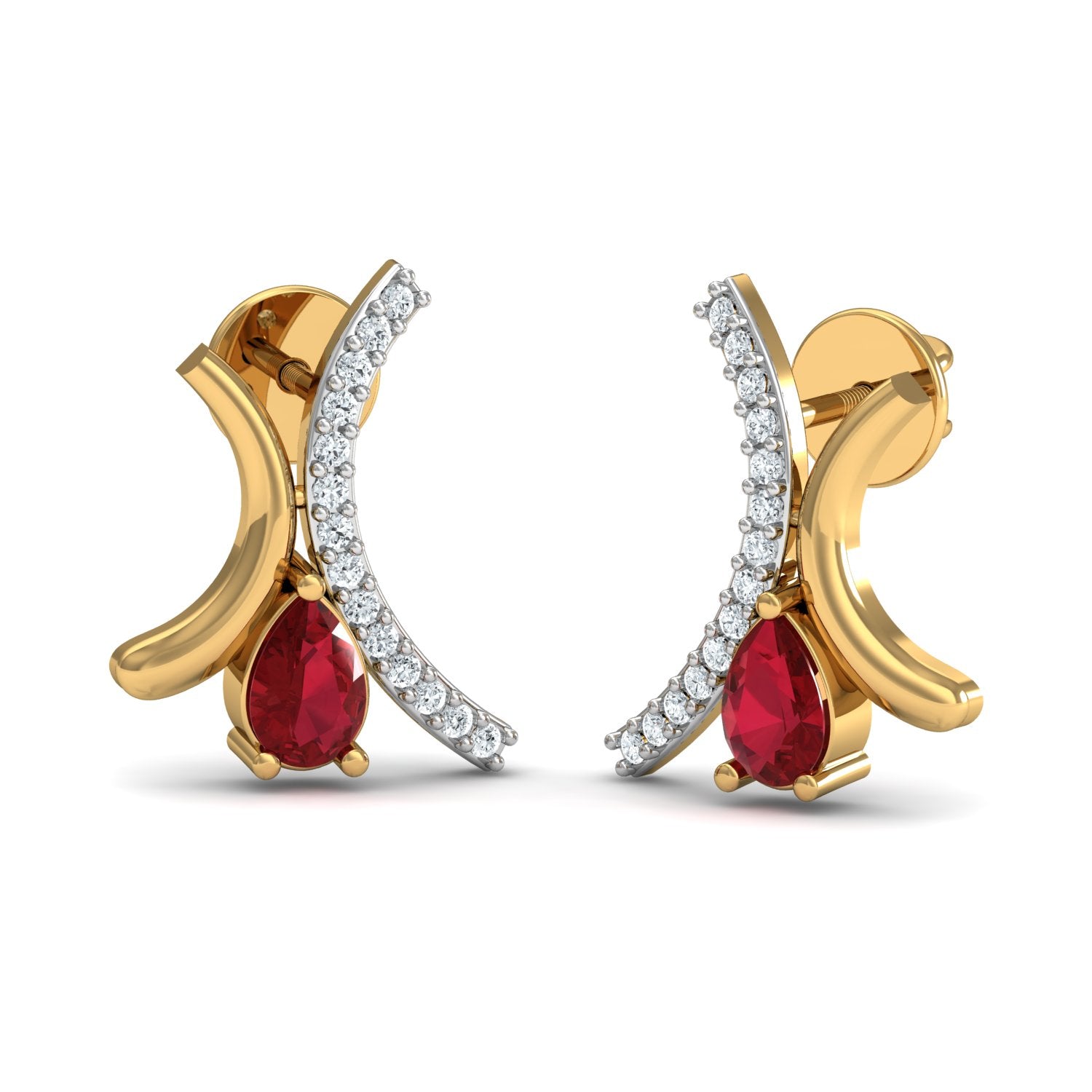 Nidel Jewels | Cherry Gem Gold and Diamond Pendant Set
