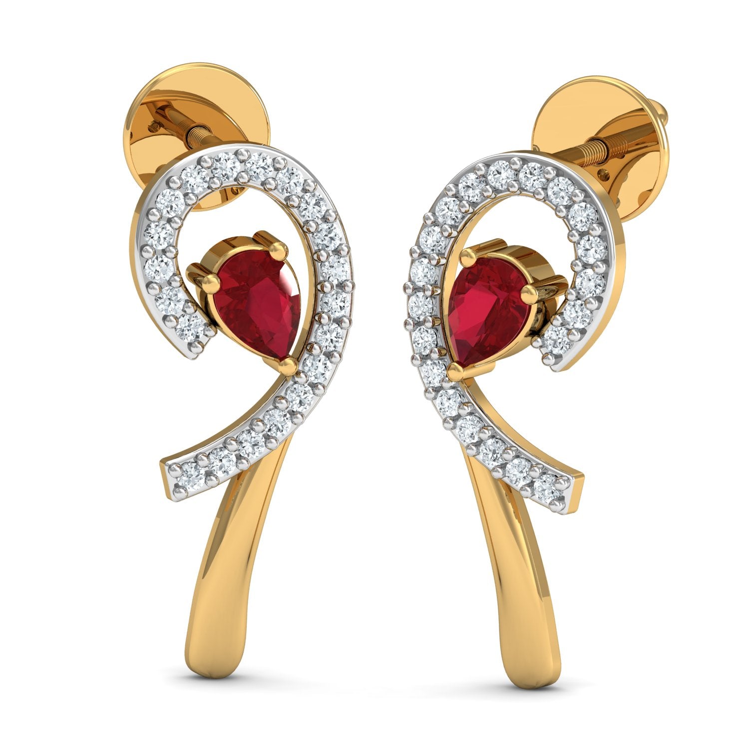 Nidel Jewels | Ruby Spark Gold and Diamond Pendant Set