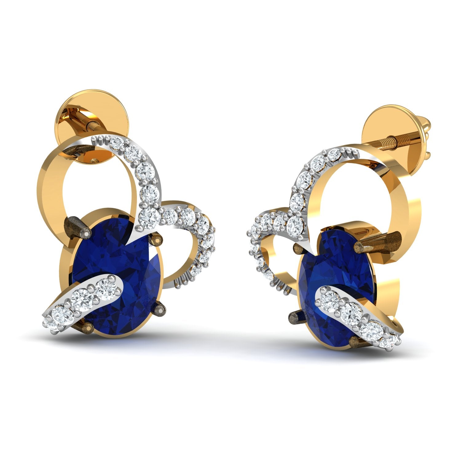 Nidel Jewels | Azure Gem Gold and Diamond Pendant Set