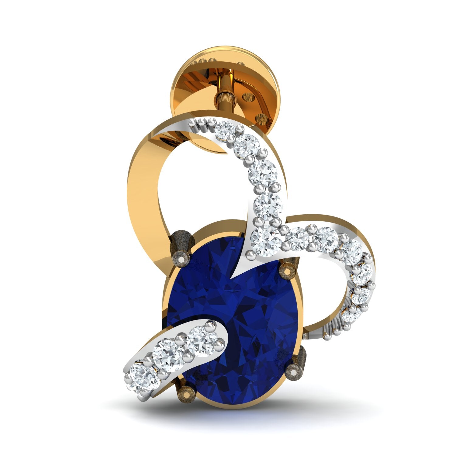 Nidel Jewels | Azure Gem Gold and Diamond Pendant Set