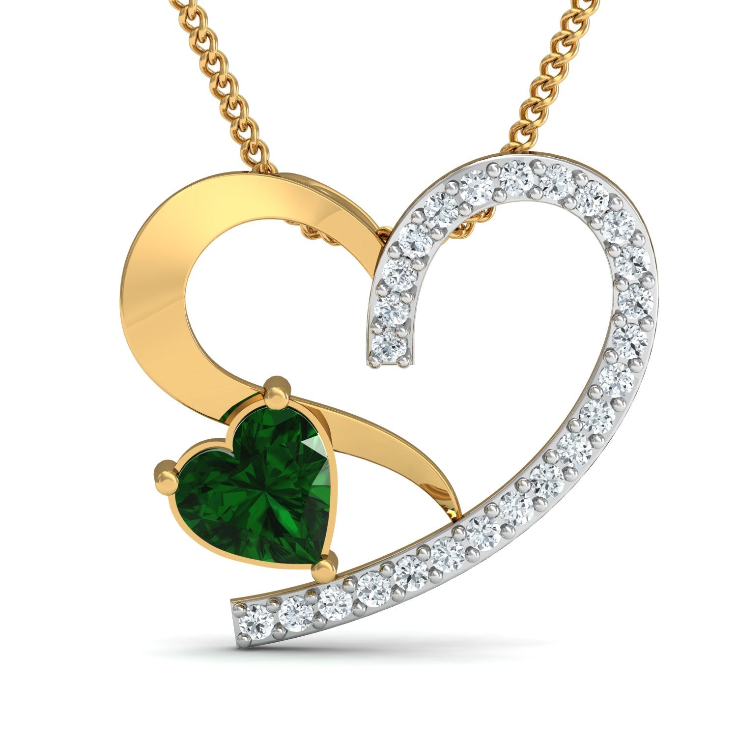Nidal Jewels | Evergreen Heart  Gold and Diamond Pendant Set