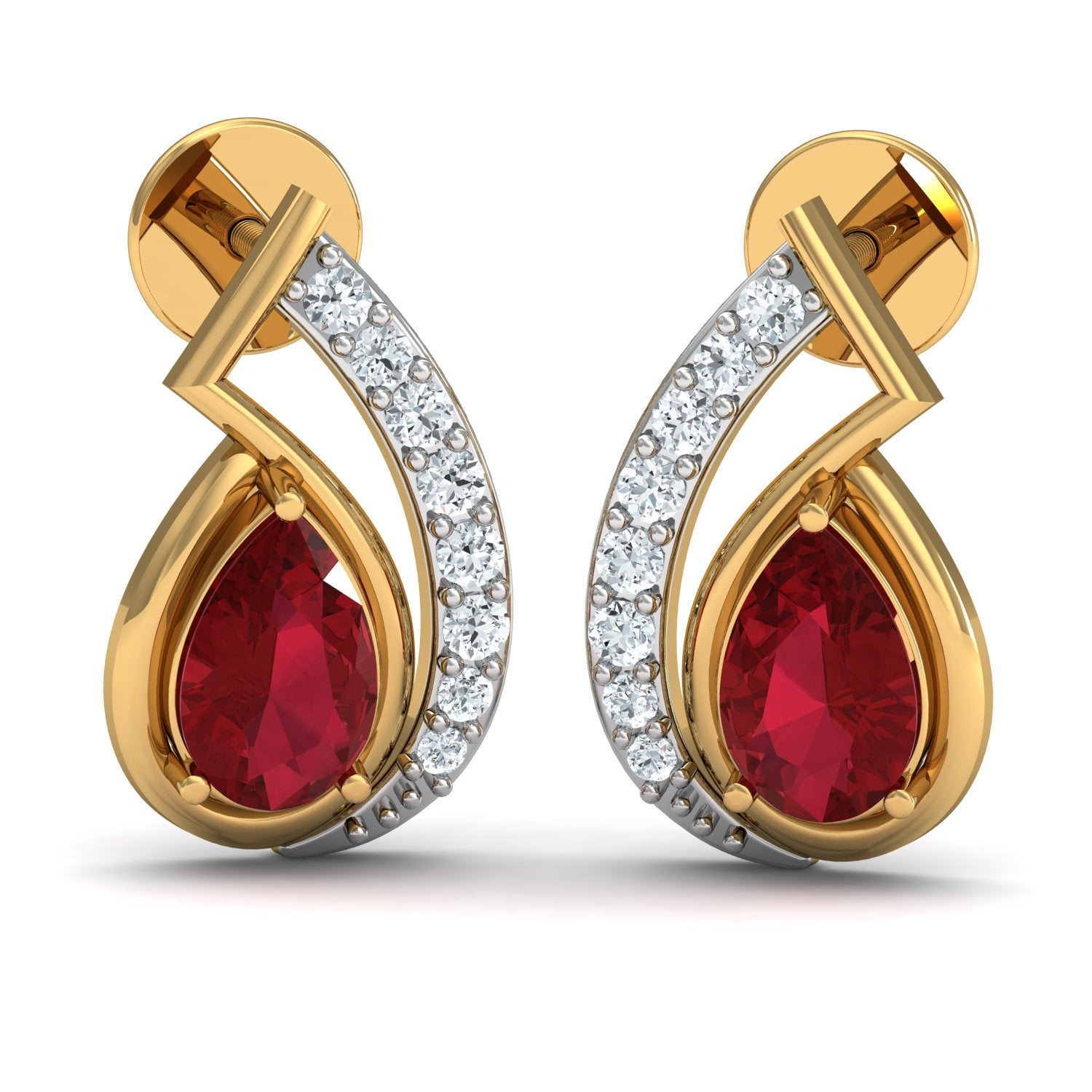 Nidal Jewels | Ruby Flame Gold and Diamond Pendant Set