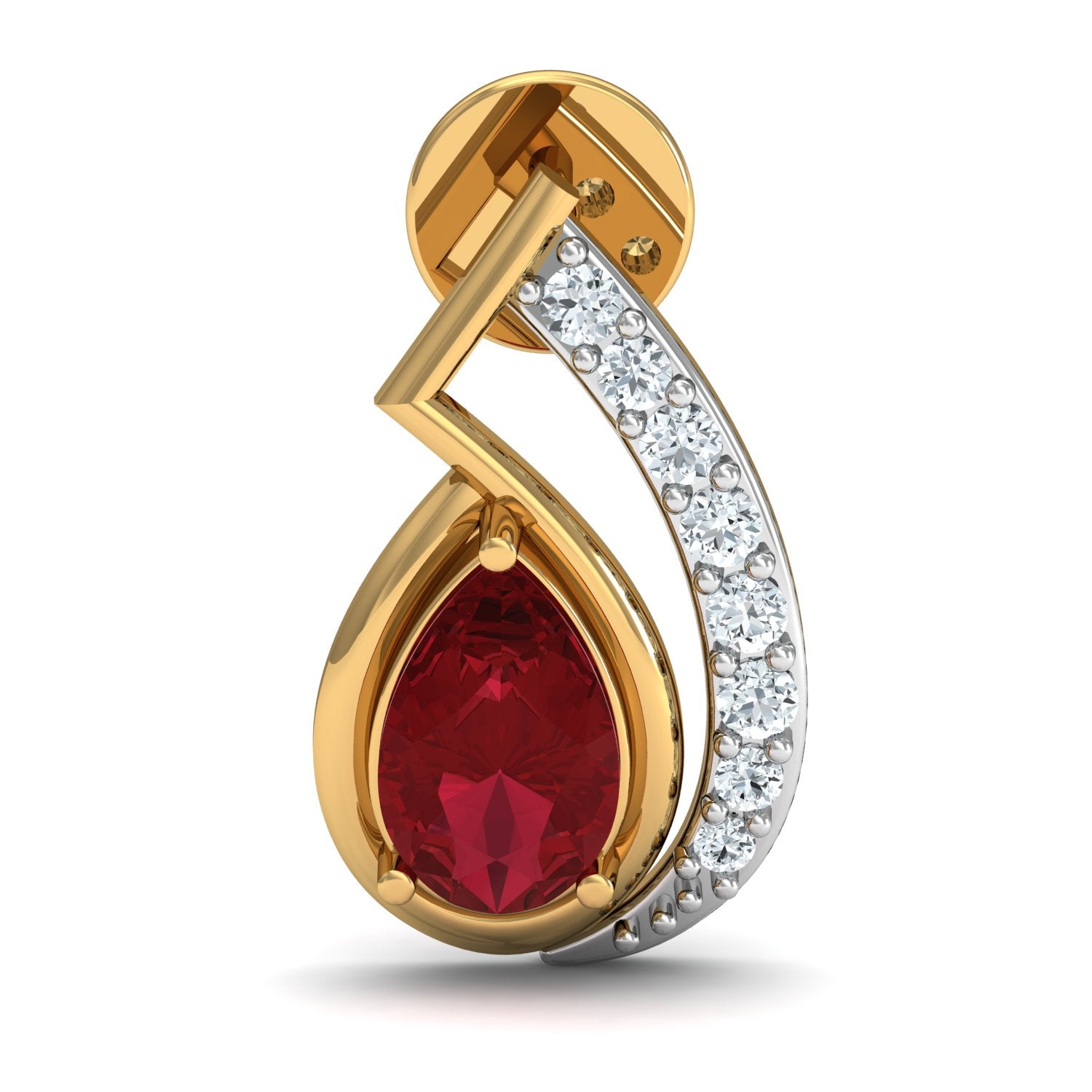 Nidal Jewels | Ruby Flame Gold and Diamond Pendant Set
