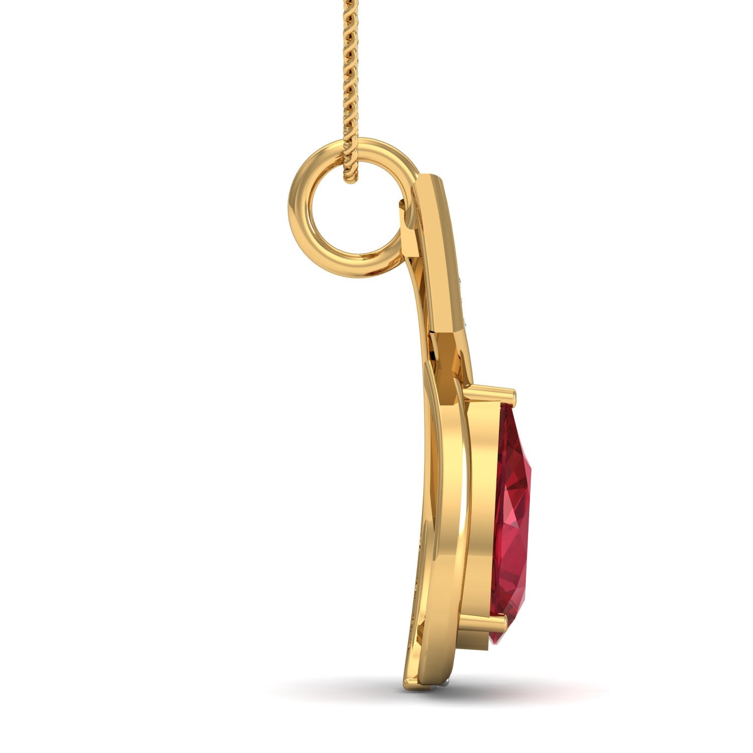 Nidal Jewels | Ruby Flame Gold and Diamond Pendant Set