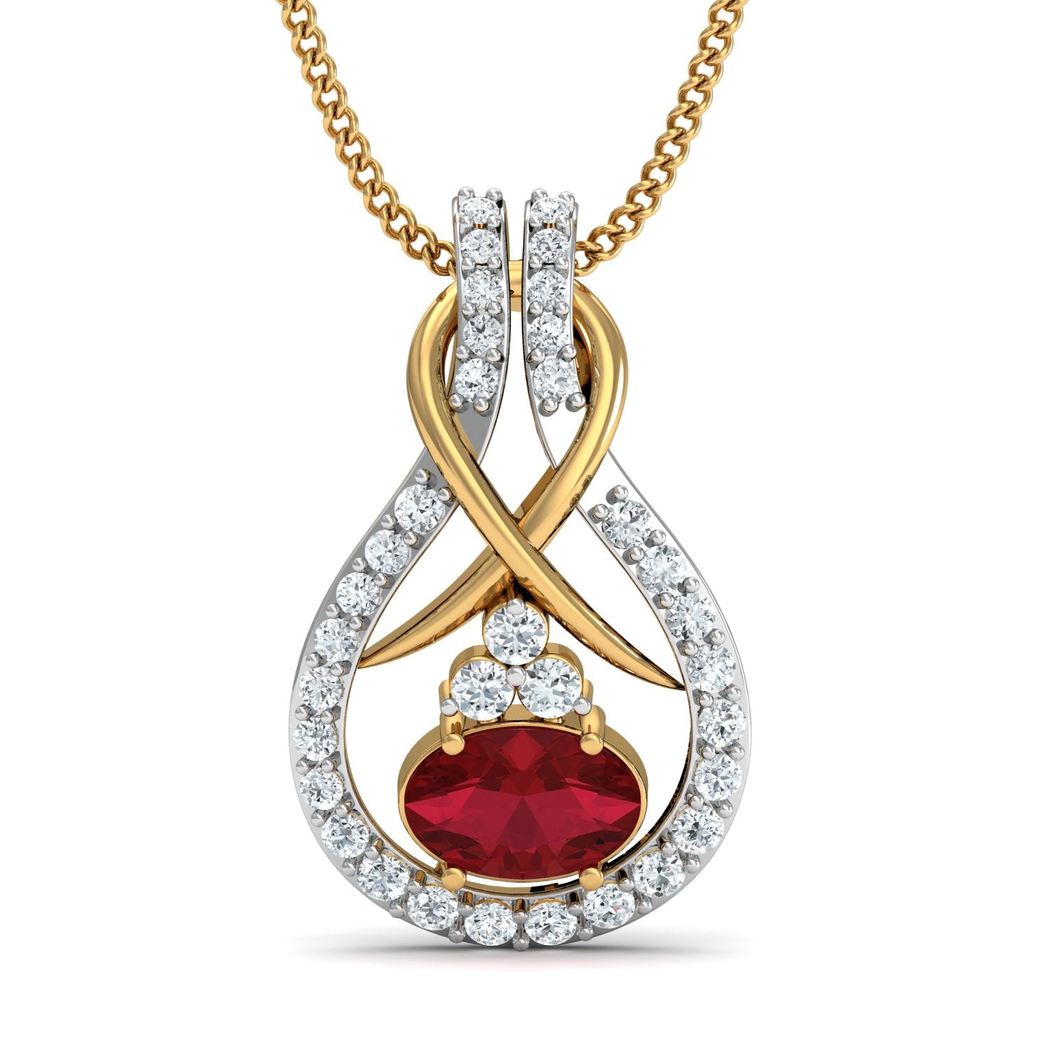Nidal Jewels | Scarlet  Flora Gold and Diamond Pendant Set