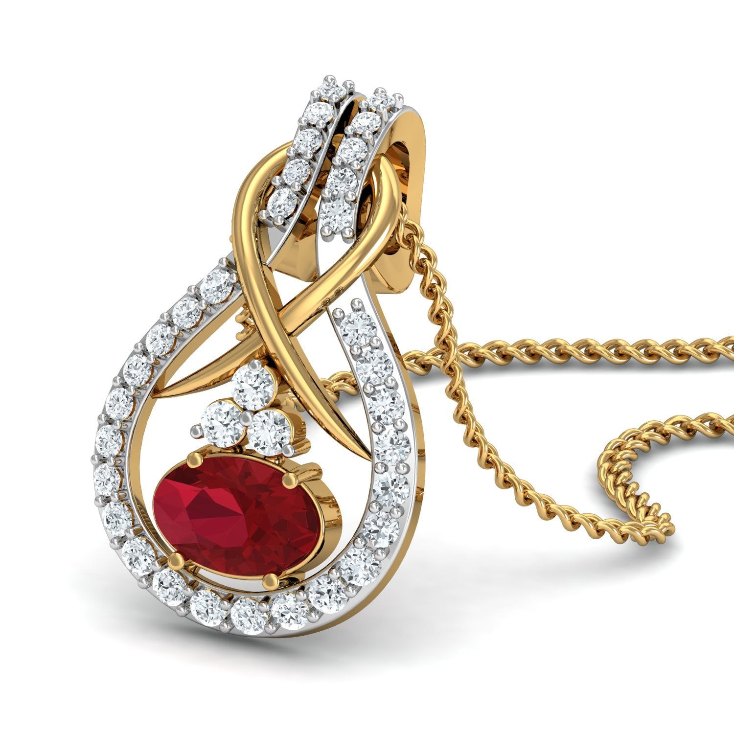 Nidal Jewels | Scarlet  Flora Gold and Diamond Pendant Set