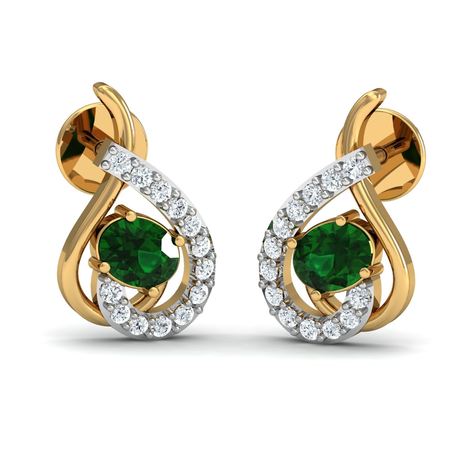 Nidal Jewels | Moss Green Heart Gold and Diamond Pendant Set