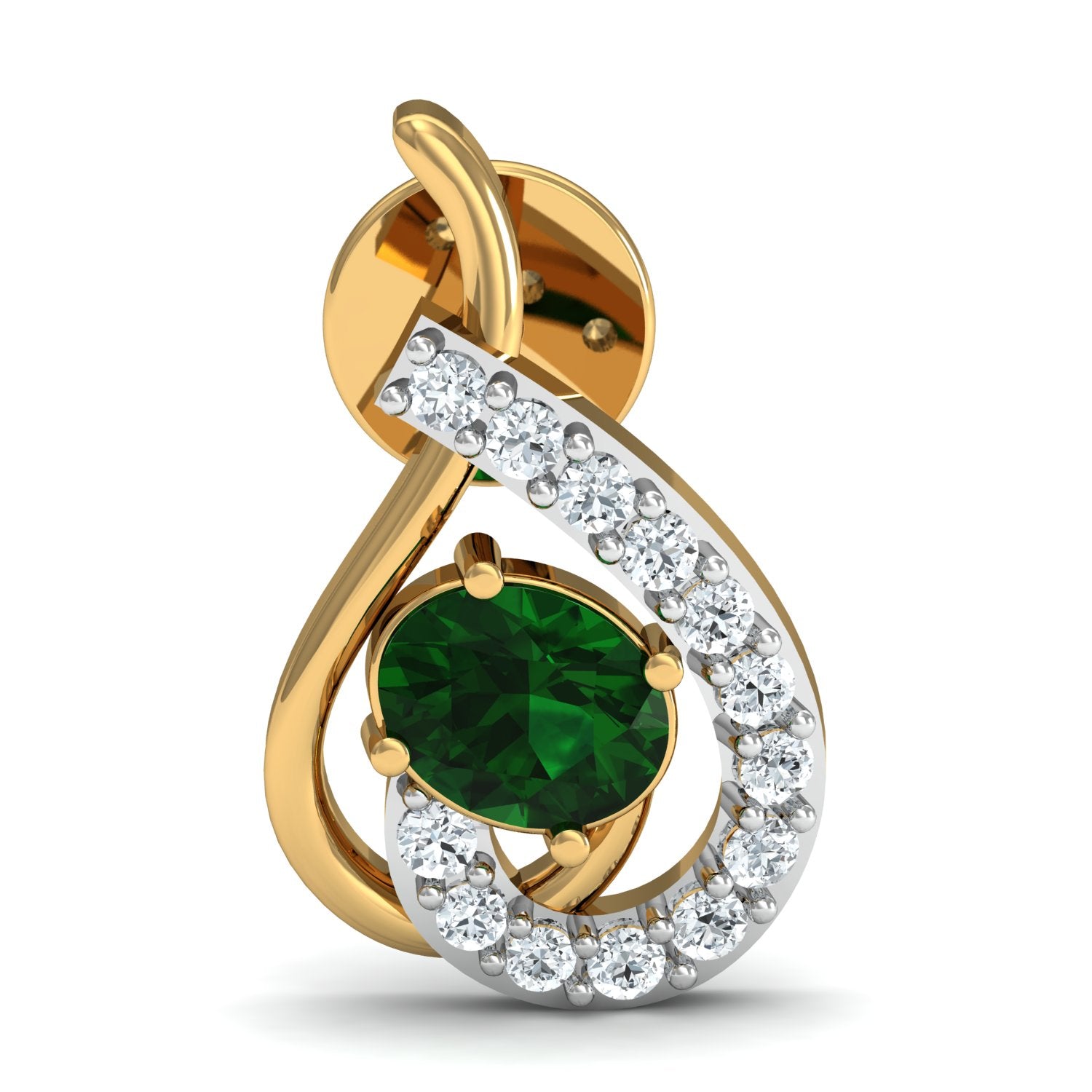 Nidal Jewels | Moss Green Heart Gold and Diamond Pendant Set