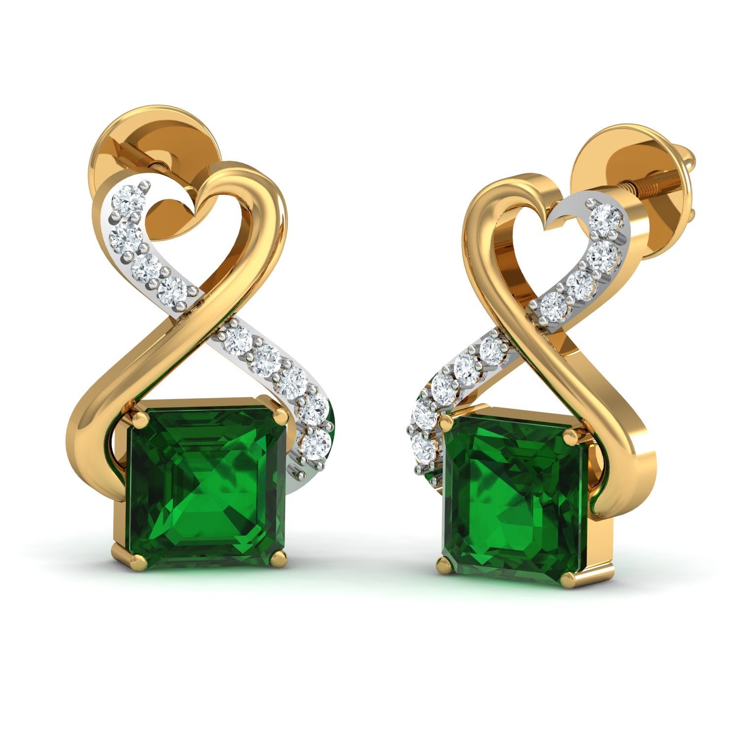 Nidal Jewels | Green Whisper of Love Gold and Diamond Pendant Set