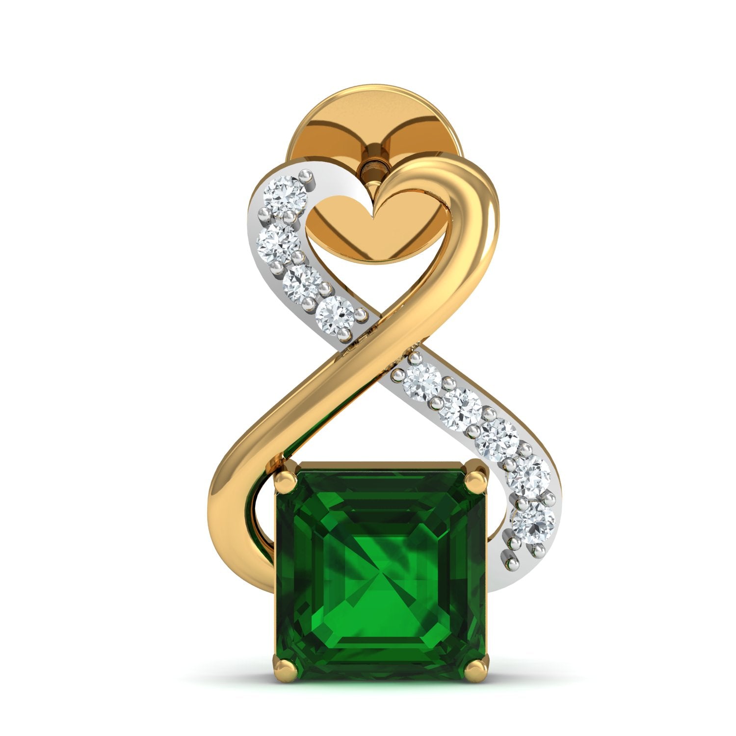 Nidal Jewels | Green Whisper of Love Gold and Diamond Pendant Set