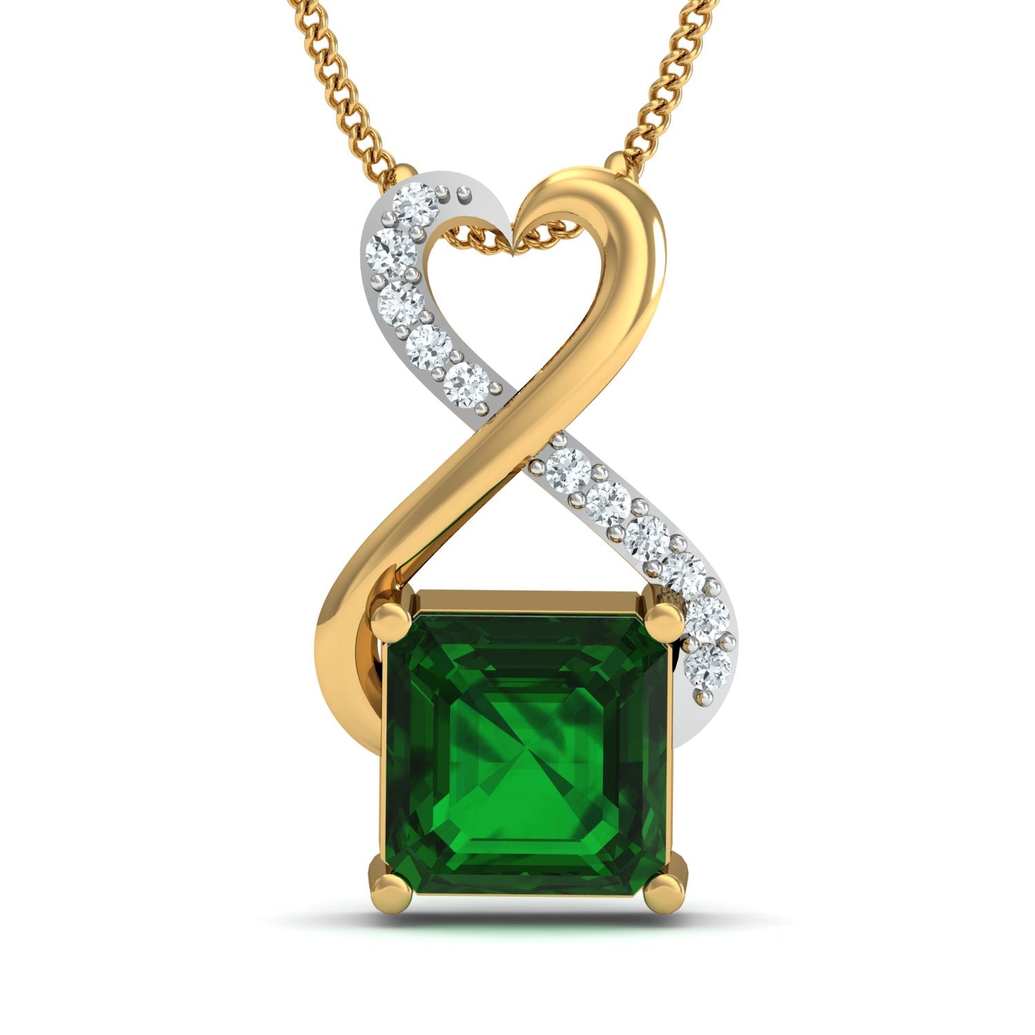 Nidal Jewels | Green Whisper of Love Gold and Diamond Pendant Set