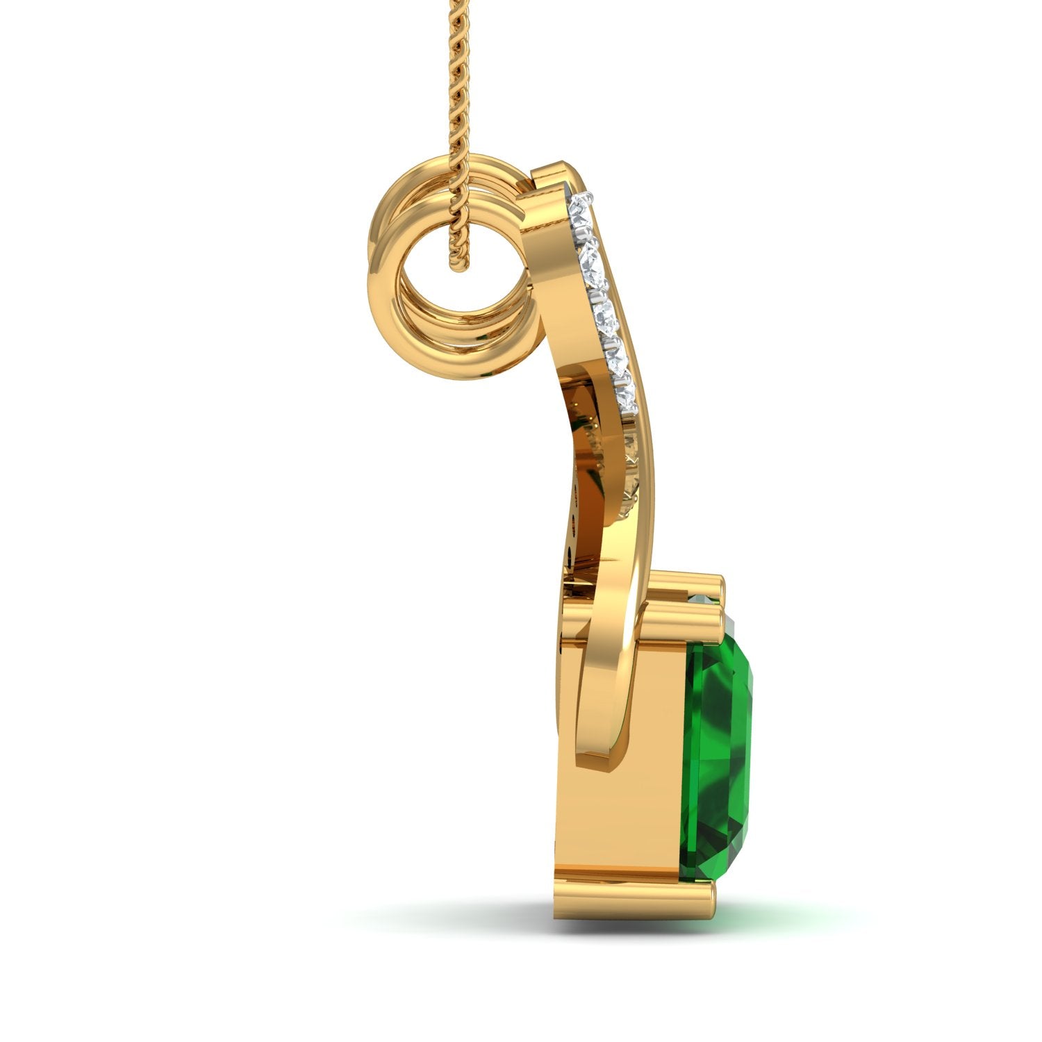 Nidal Jewels | Green Whisper of Love Gold and Diamond Pendant Set