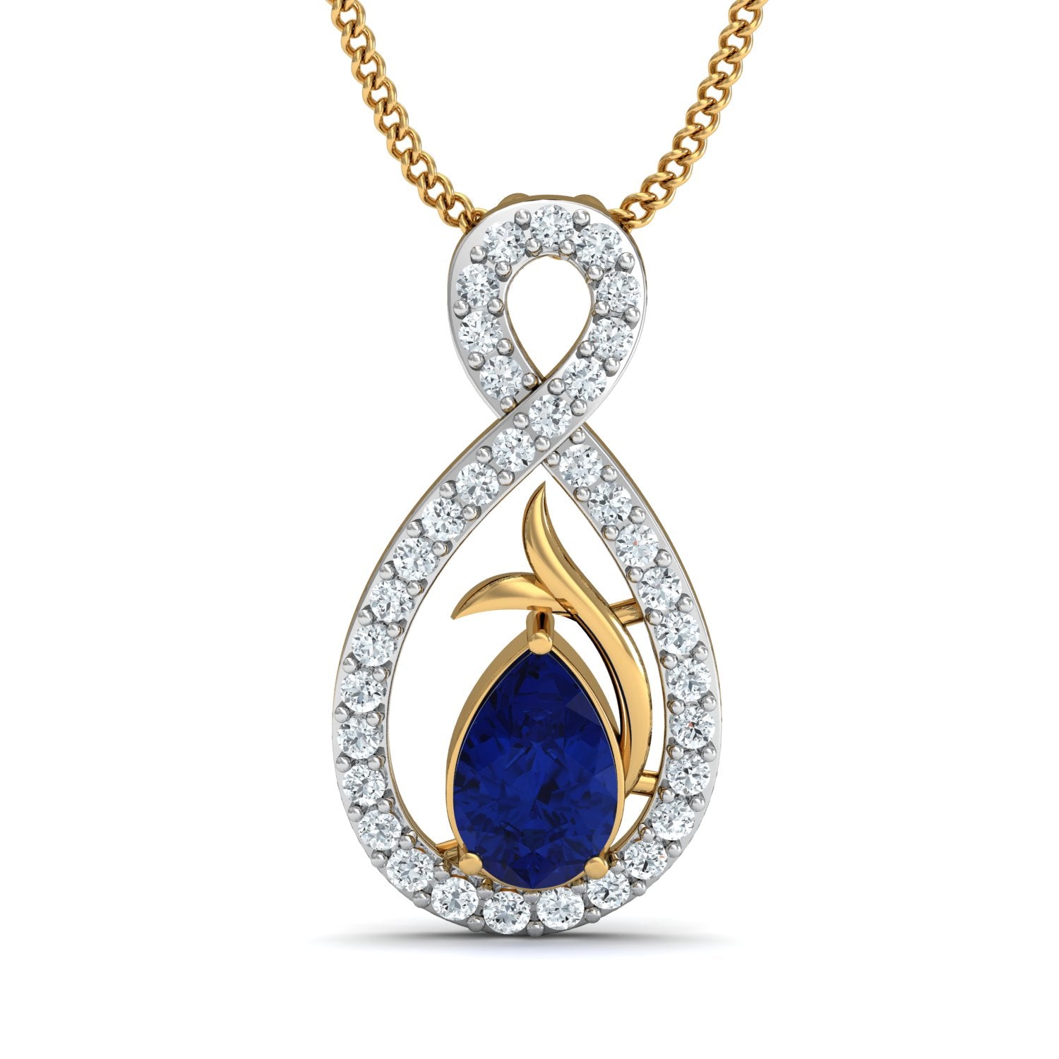 Nidal Jewels | Sapphire Night Gold and Diamond Pendant Set