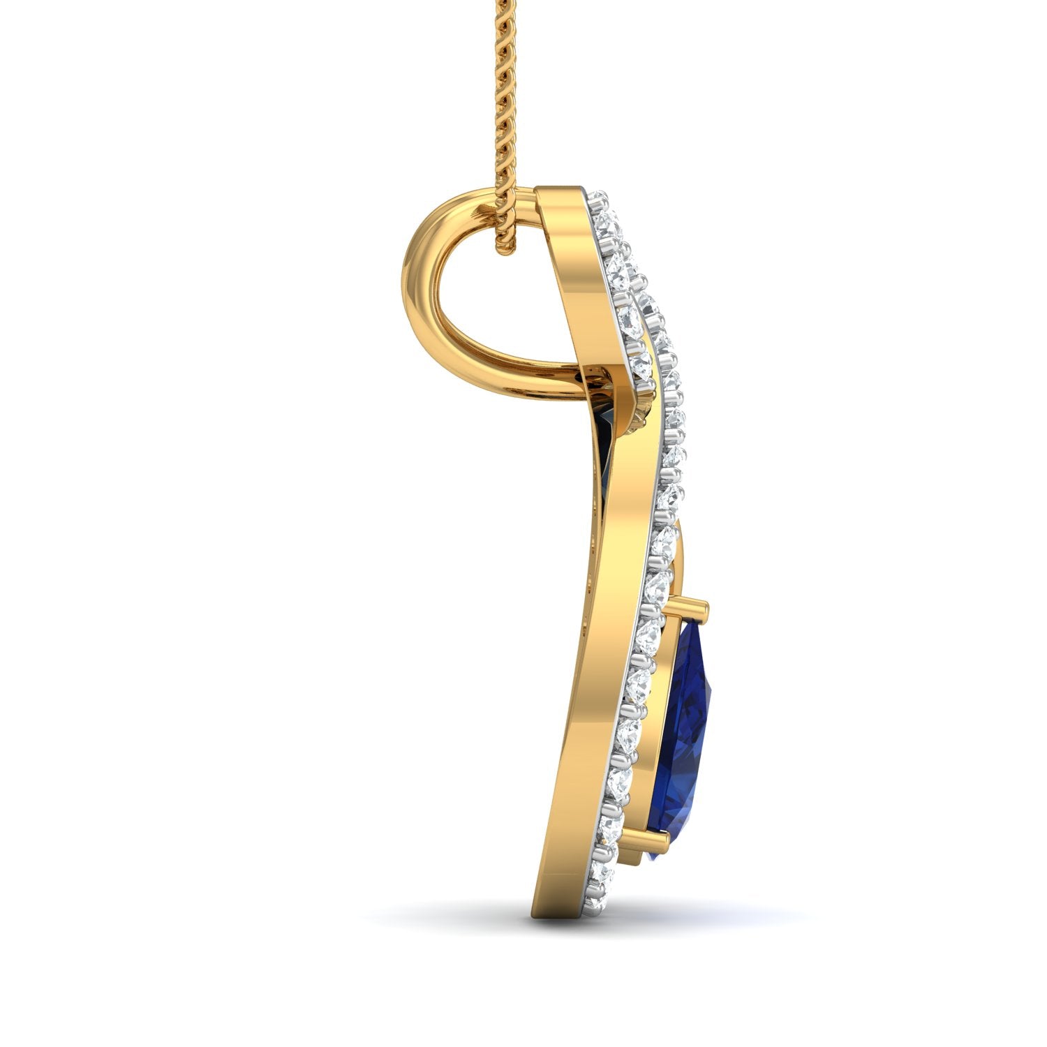 Nidal Jewels | Sapphire Night Gold and Diamond Pendant Set