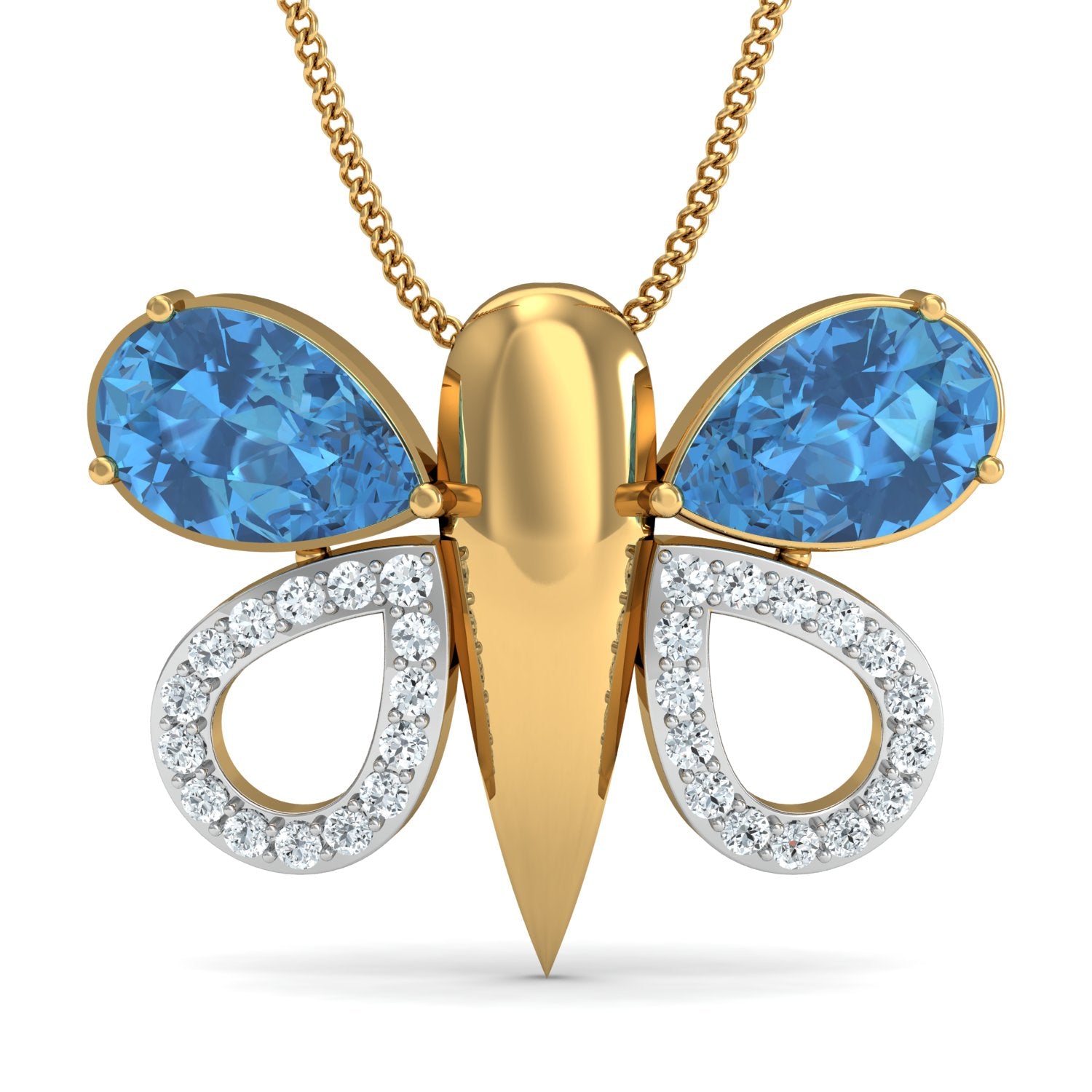 Nidal Jewels | Topaz Flutter Gold and Diamond Pendant Set