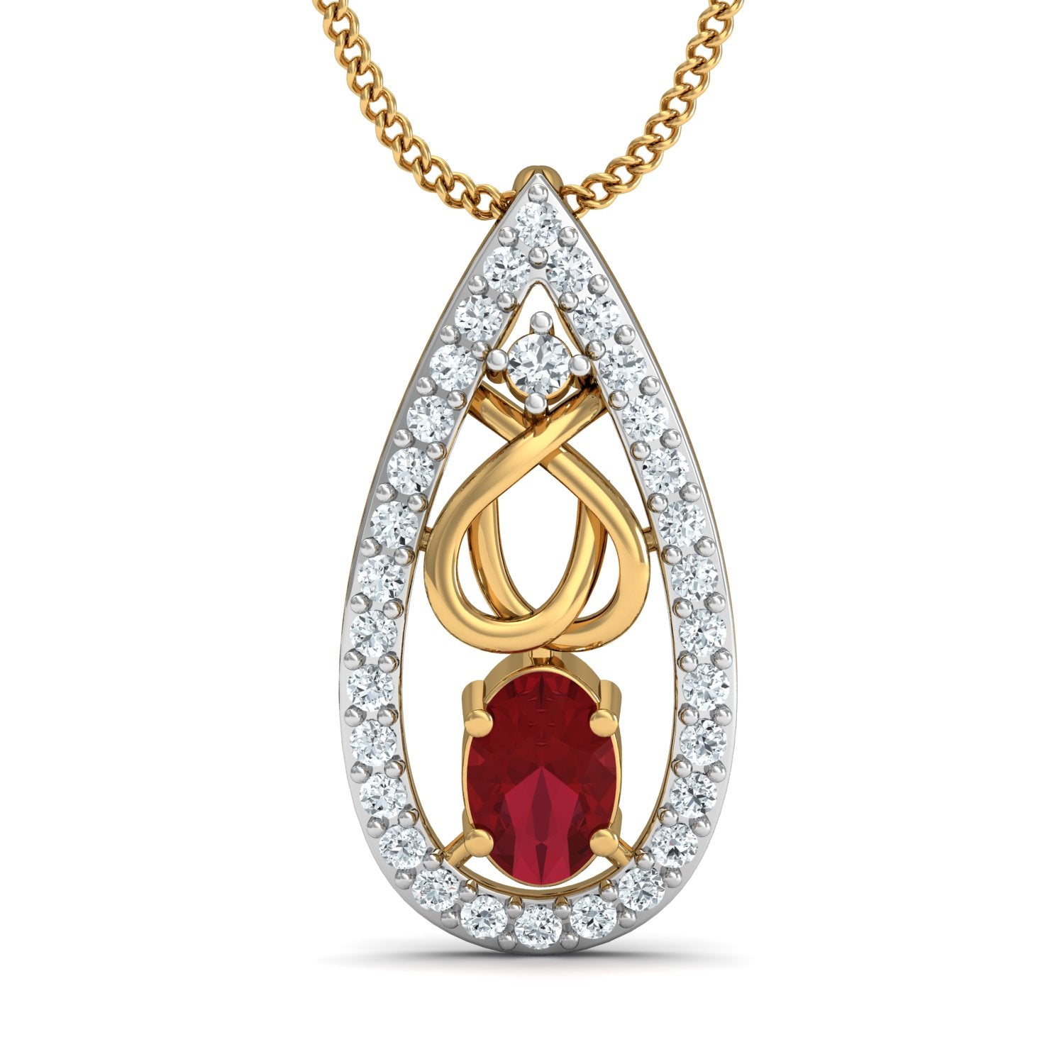 Nidal Jewels | Tear of Fire Gold and Diamond Pendant Set