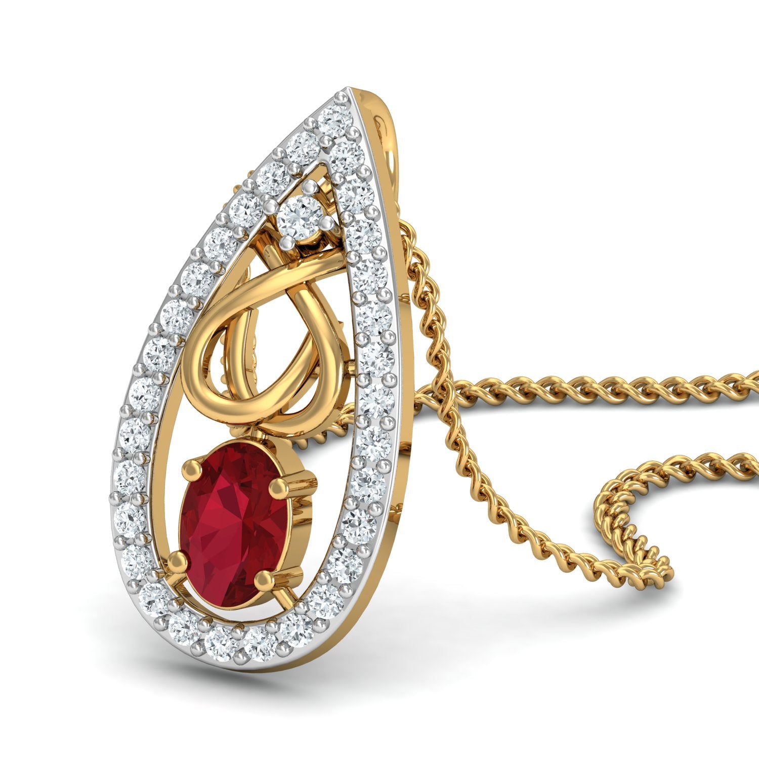Nidal Jewels | Tear of Fire Gold and Diamond Pendant Set