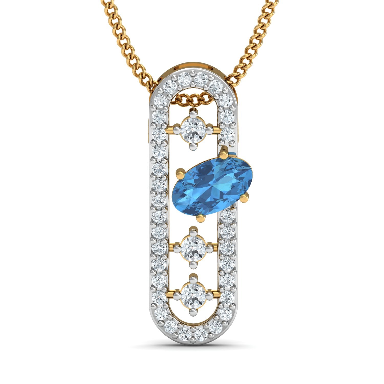 Nidal Jewels | Topaz Tableau Gold and Diamond Pendant Set