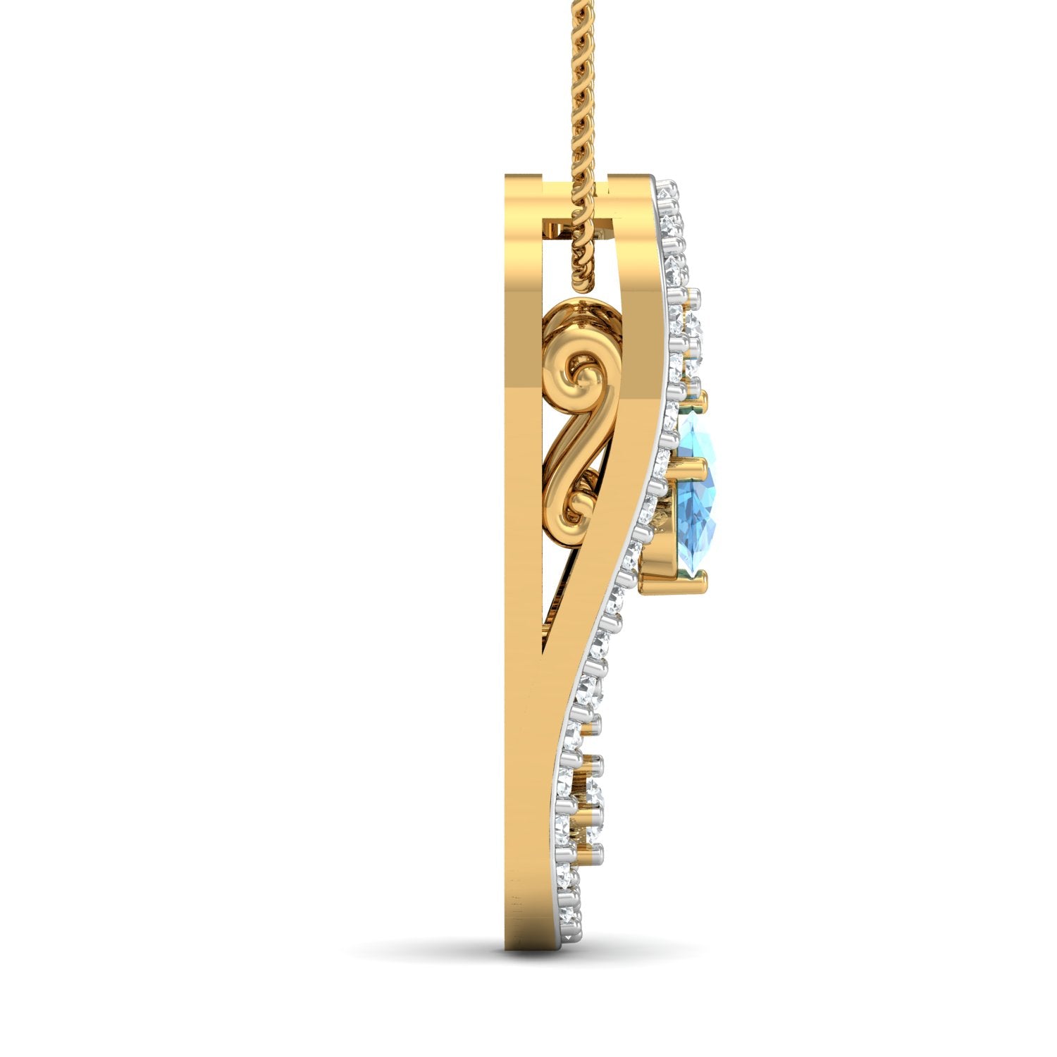 Nidal Jewels | Topaz Tableau Gold and Diamond Pendant Set