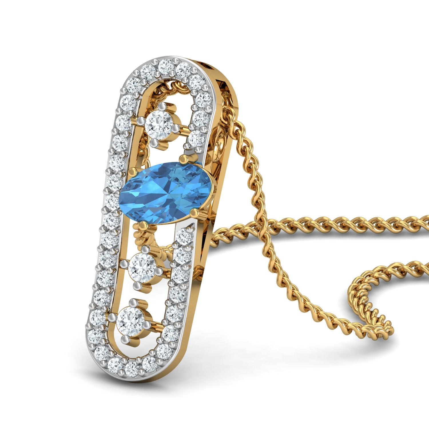Nidal Jewels | Topaz Tableau Gold and Diamond Pendant Set