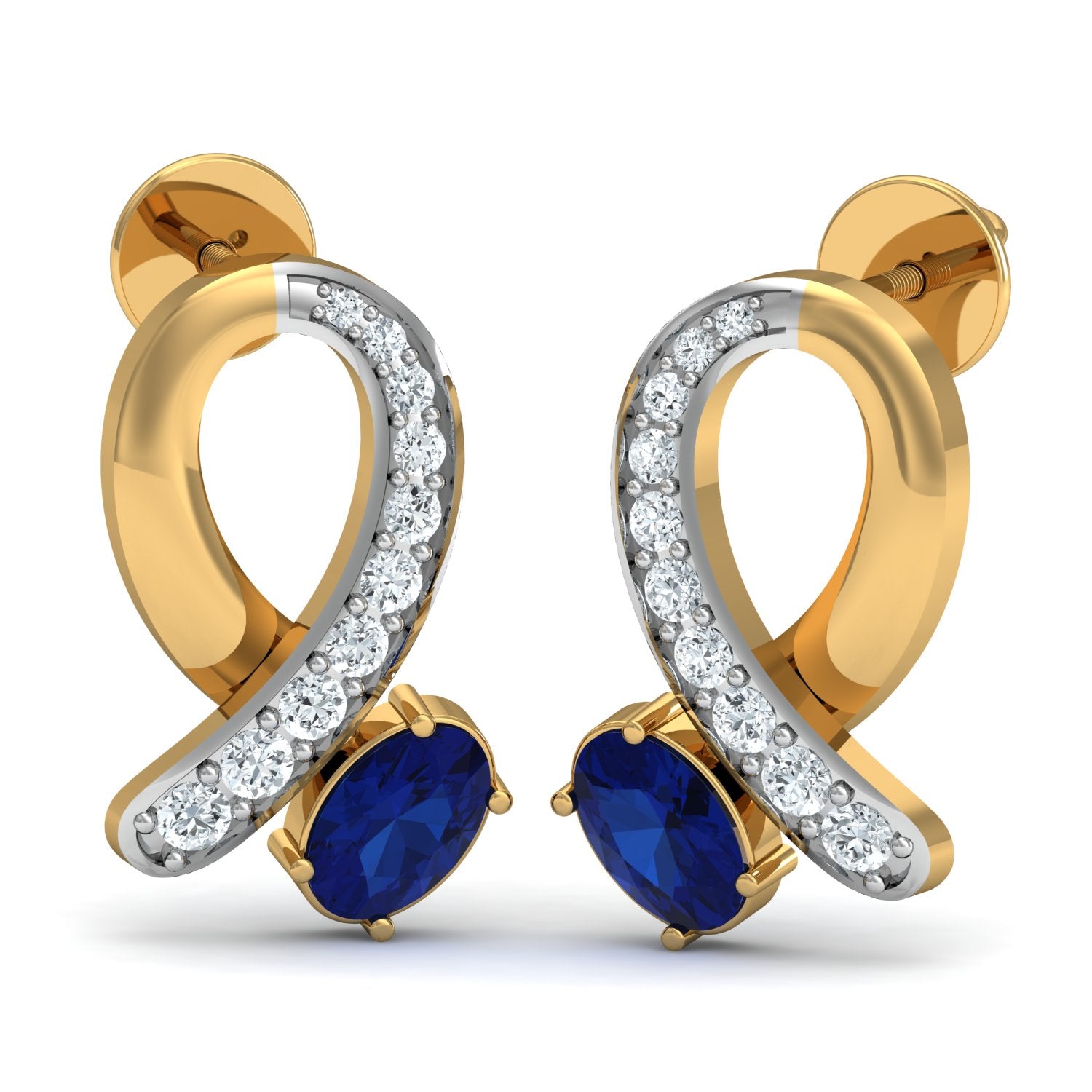 Nidal Jewels | Sapphire Swirl Gold and Diamond Pendant Set