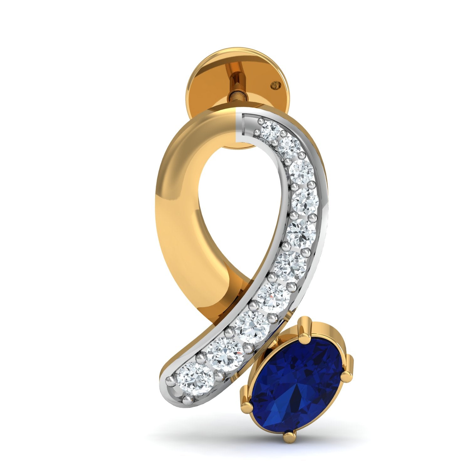 Nidal Jewels | Sapphire Swirl Gold and Diamond Pendant Set