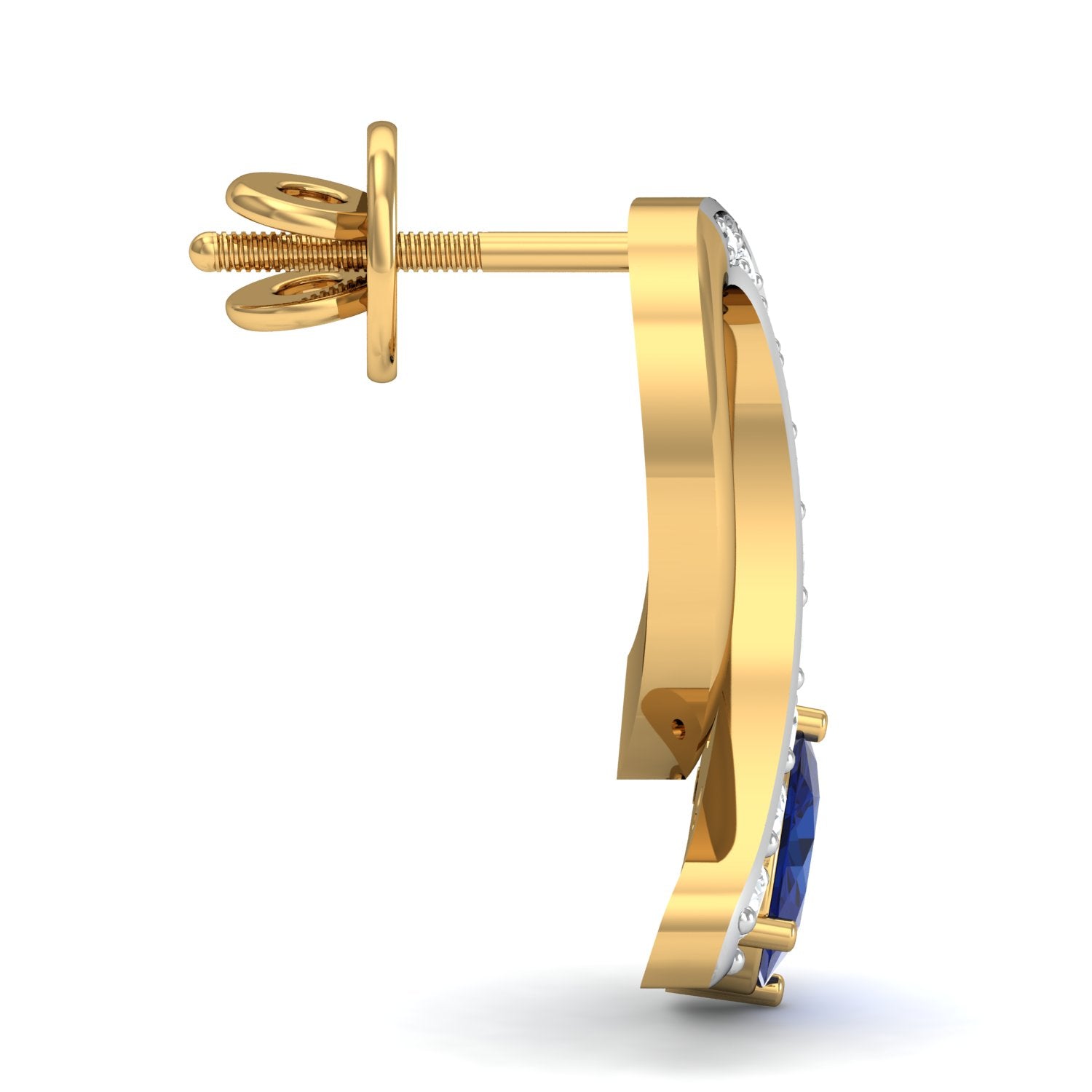 Nidal Jewels | Sapphire Swirl Gold and Diamond Pendant Set