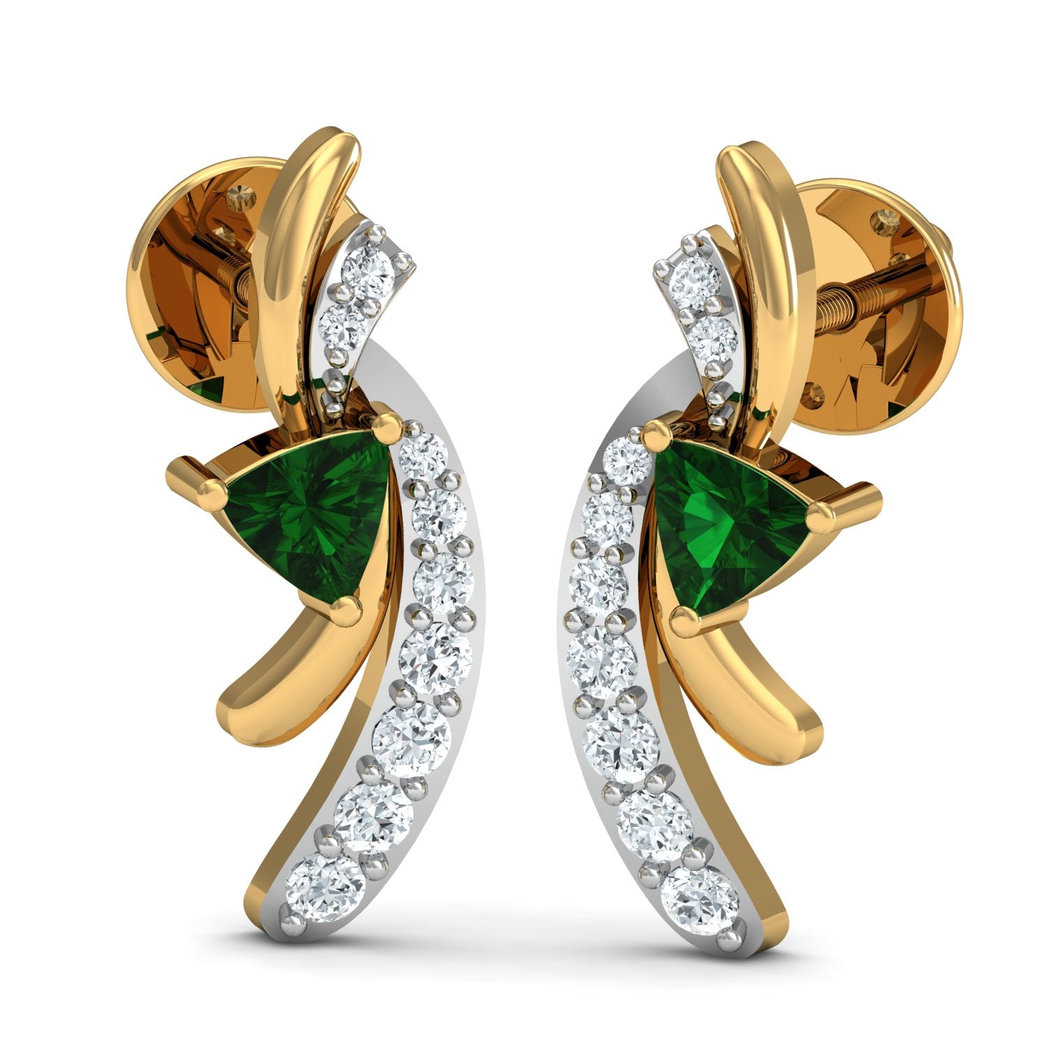 Nidal Jewels | Emerald Triangle Gold and Diamond Pendant Set