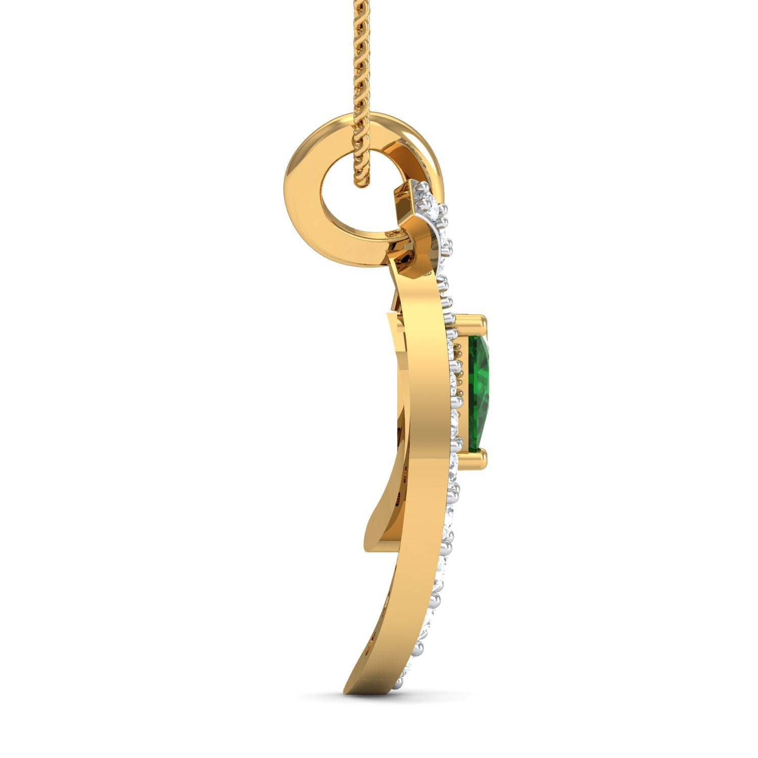 Nidal Jewels | Emerald Triangle Gold and Diamond Pendant Set