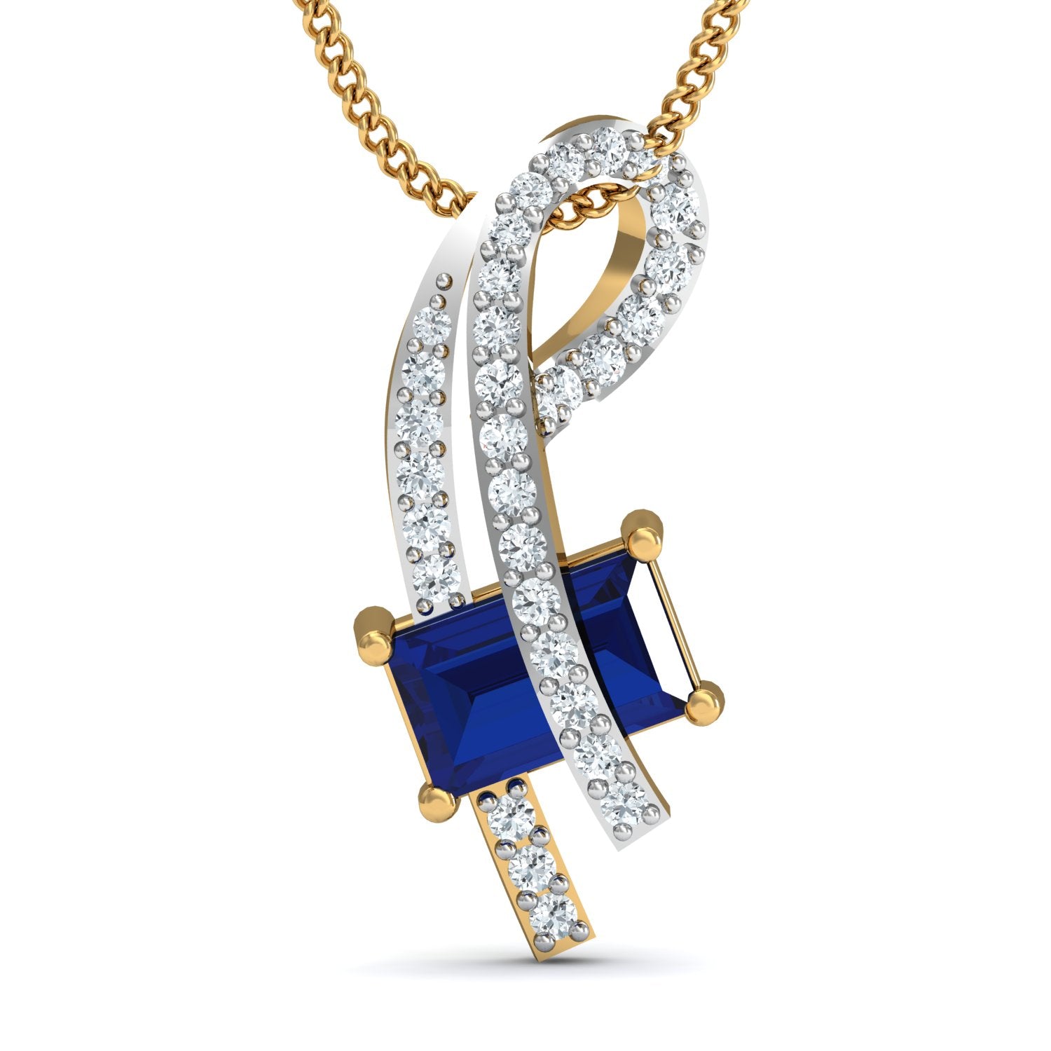 Nidal Jewels | Arctic Blue Gold and Diamond Pendant Set
