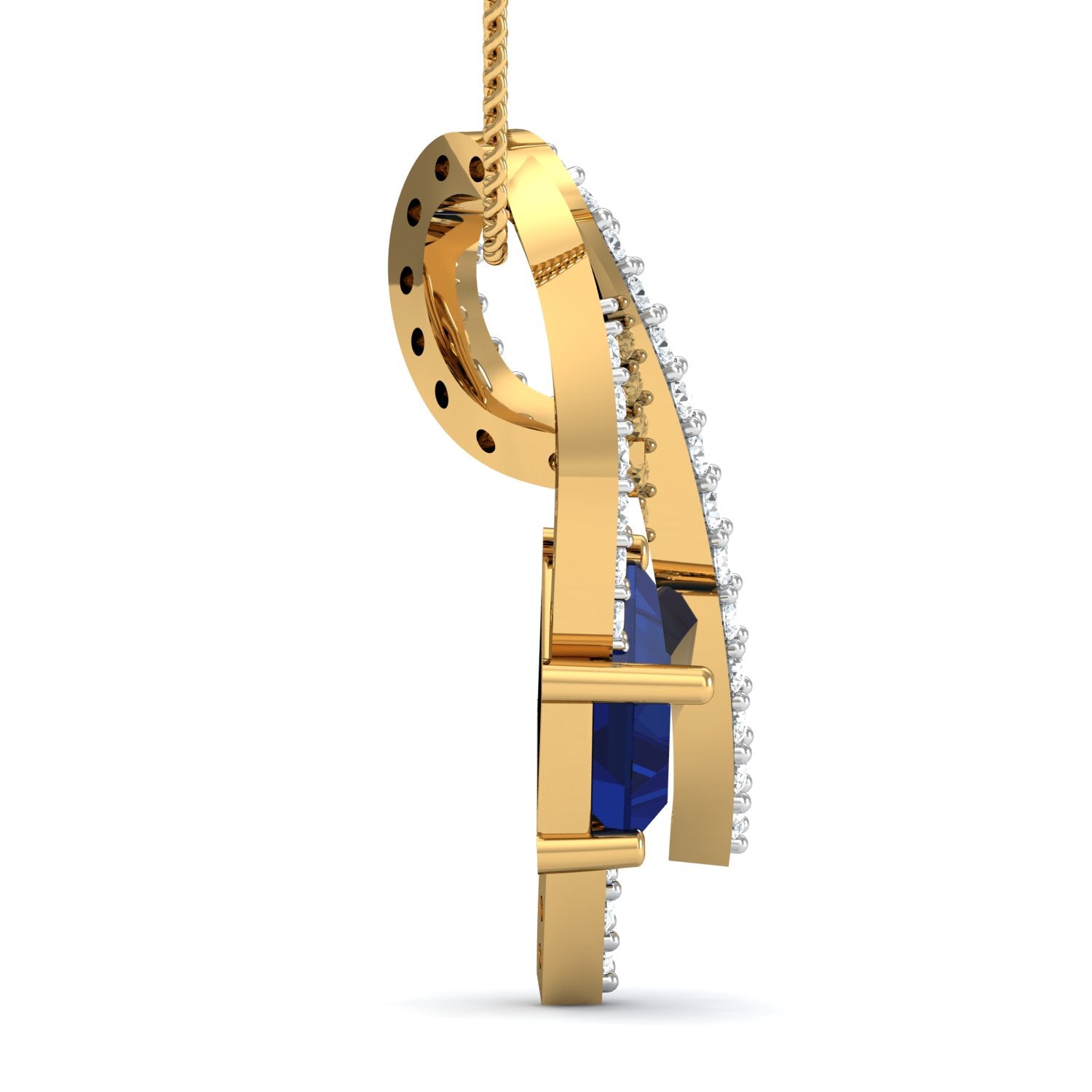 Nidal Jewels | Arctic Blue Gold and Diamond Pendant Set