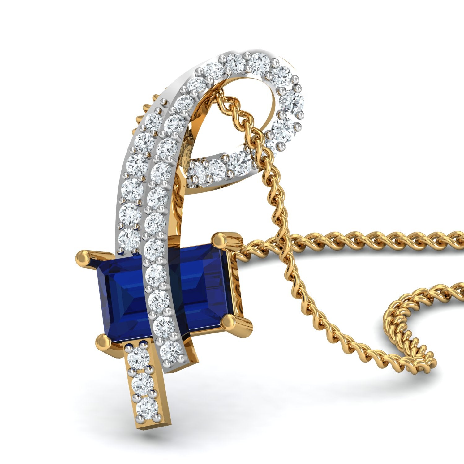 Nidal Jewels | Arctic Blue Gold and Diamond Pendant Set