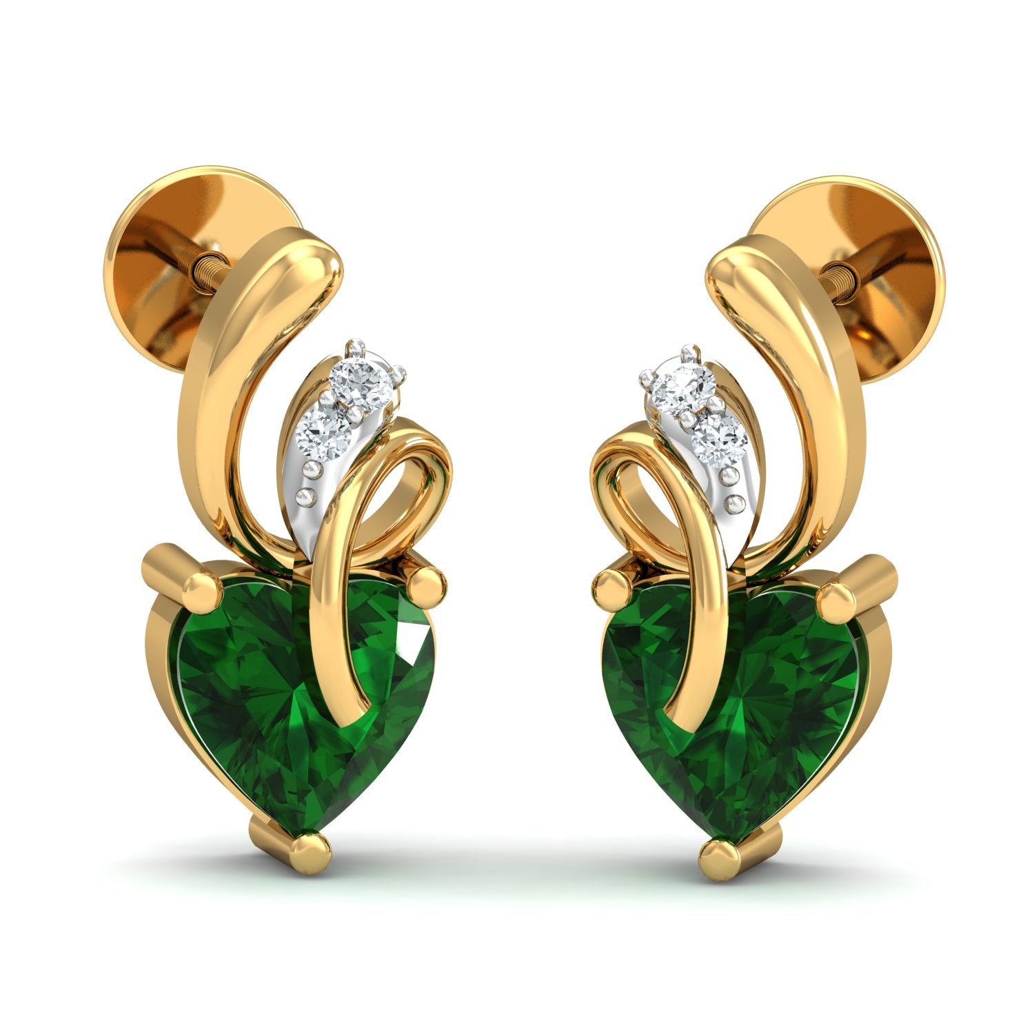 Nidal Jewels | Heart of Emerald Gold and Diamond Pendant Set