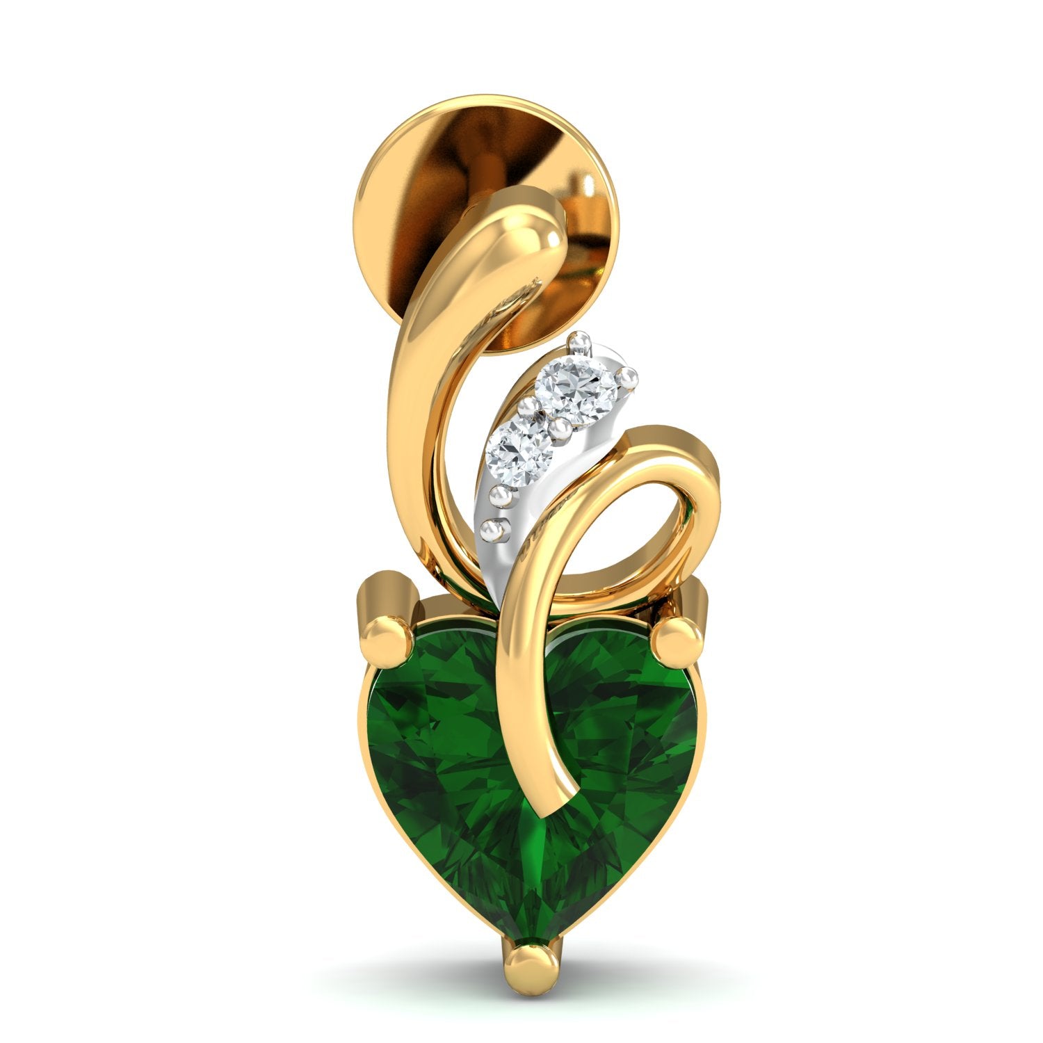 Nidal Jewels | Heart of Emerald Gold and Diamond Pendant Set