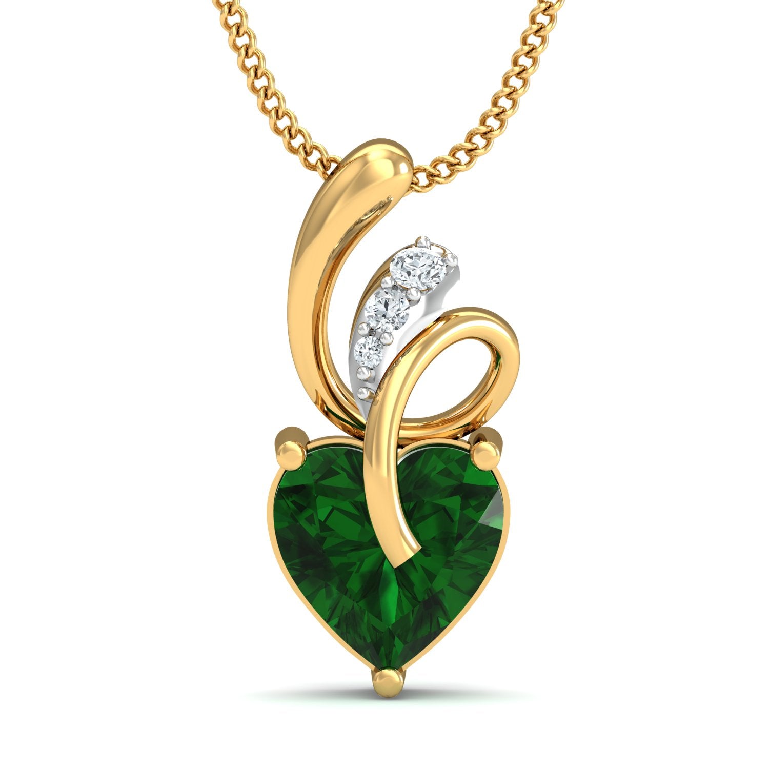 Nidal Jewels | Heart of Emerald Gold and Diamond Pendant Set
