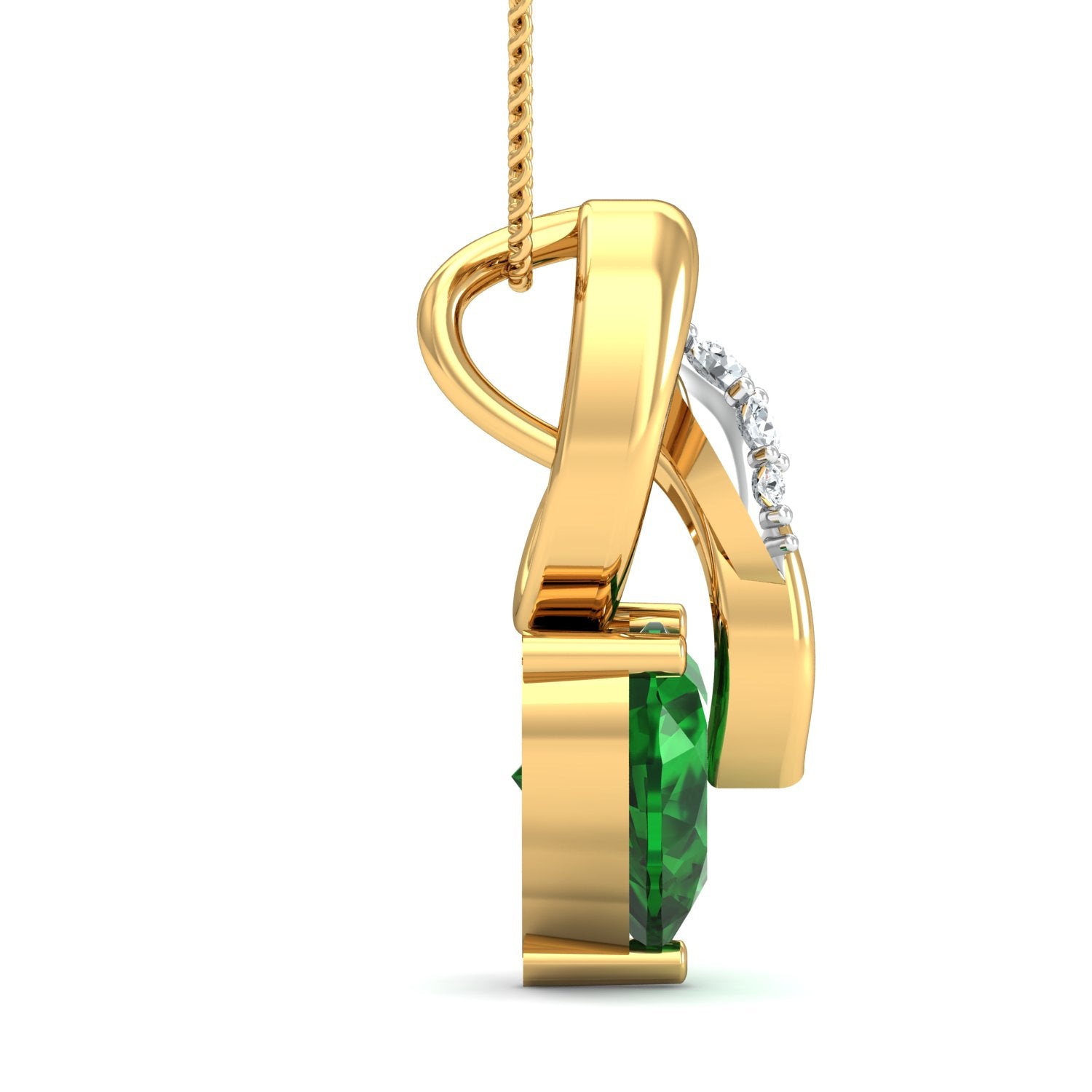 Nidal Jewels | Heart of Emerald Gold and Diamond Pendant Set