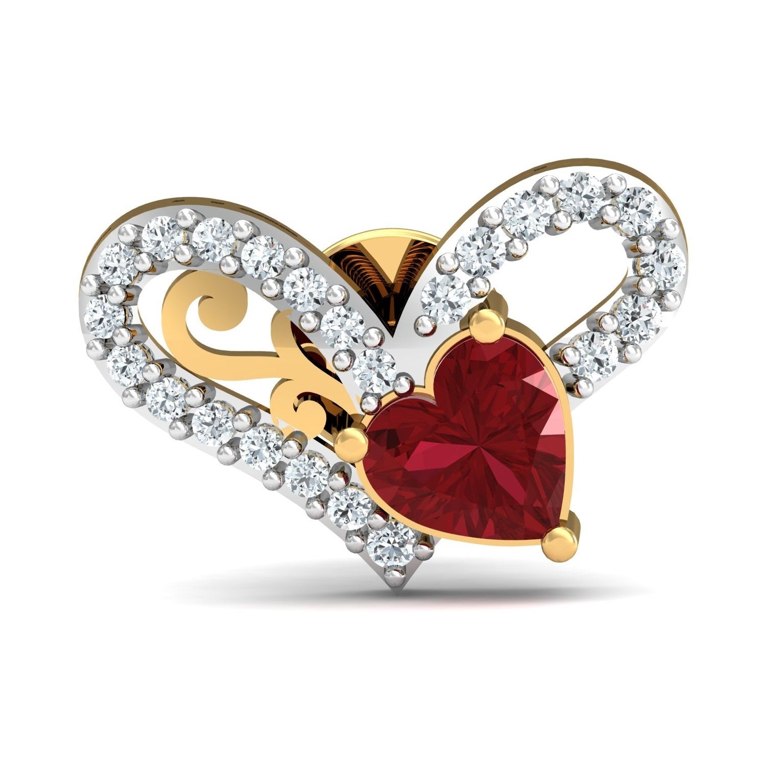 Nidal Jewels | Ruby's Love Gold and Diamond Pendant Set