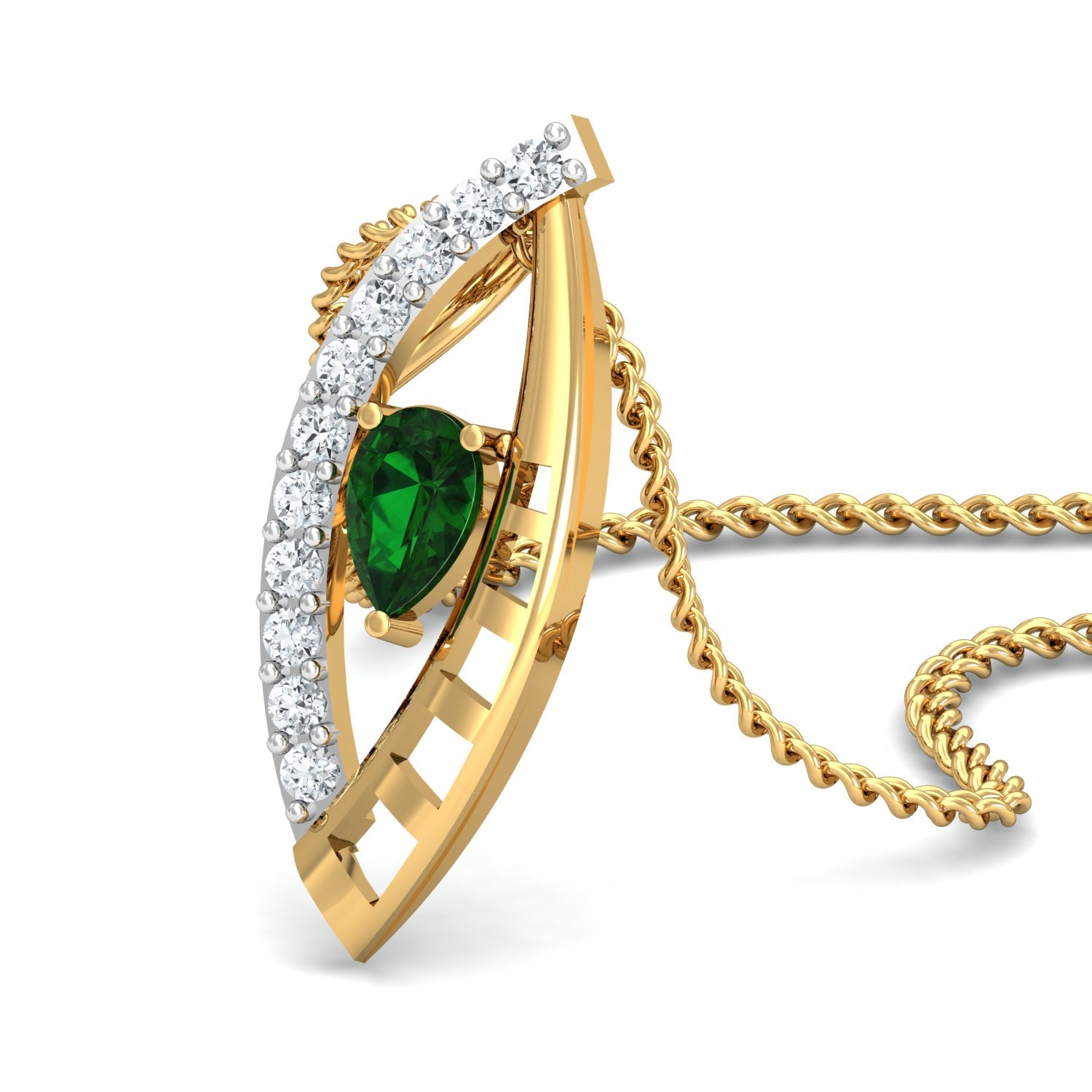 Nidal Jewels | Jade Treasure Gold and Diamond Pendant Set